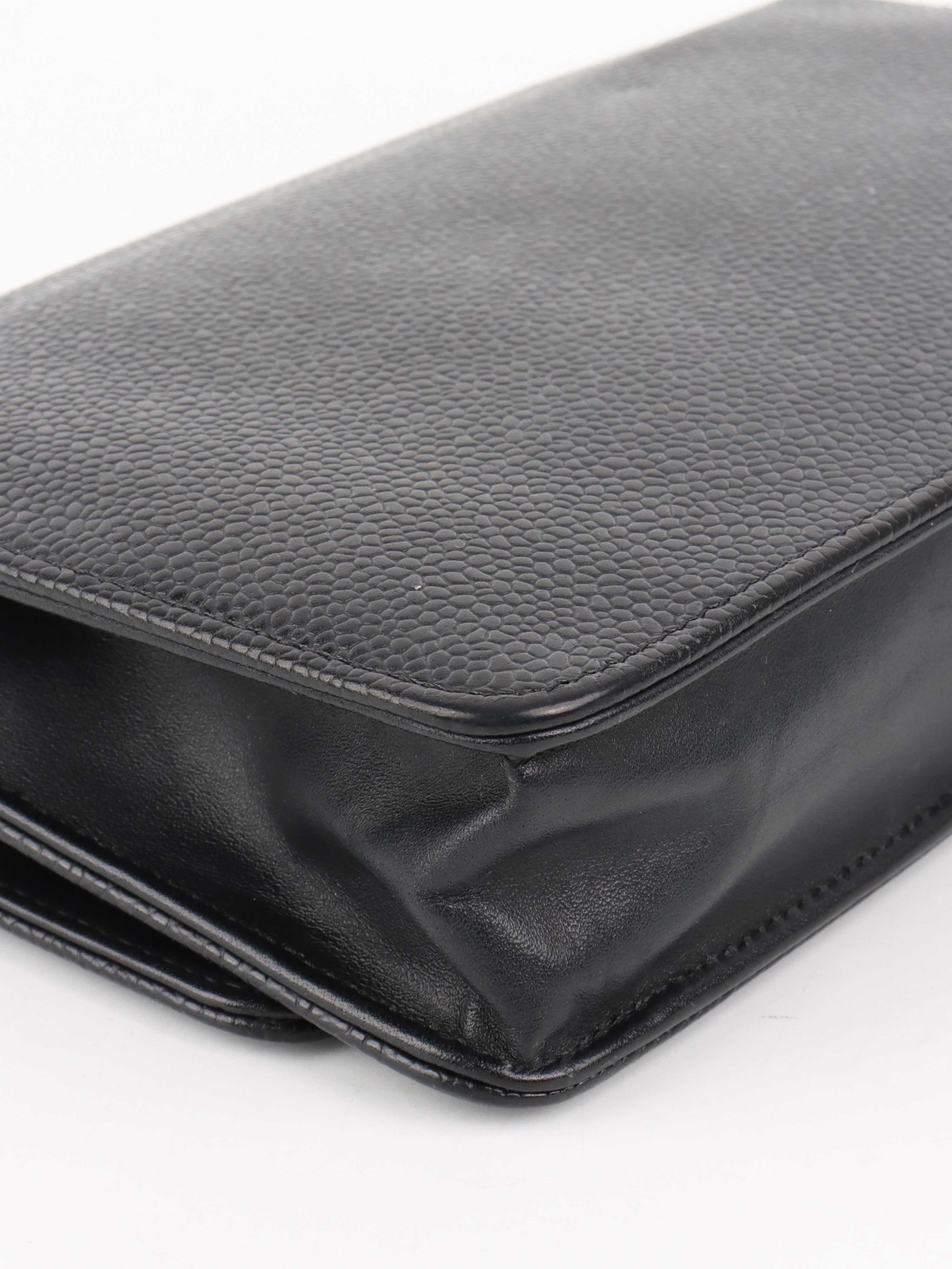 Chanel Black Caviar Wallet on Chain.