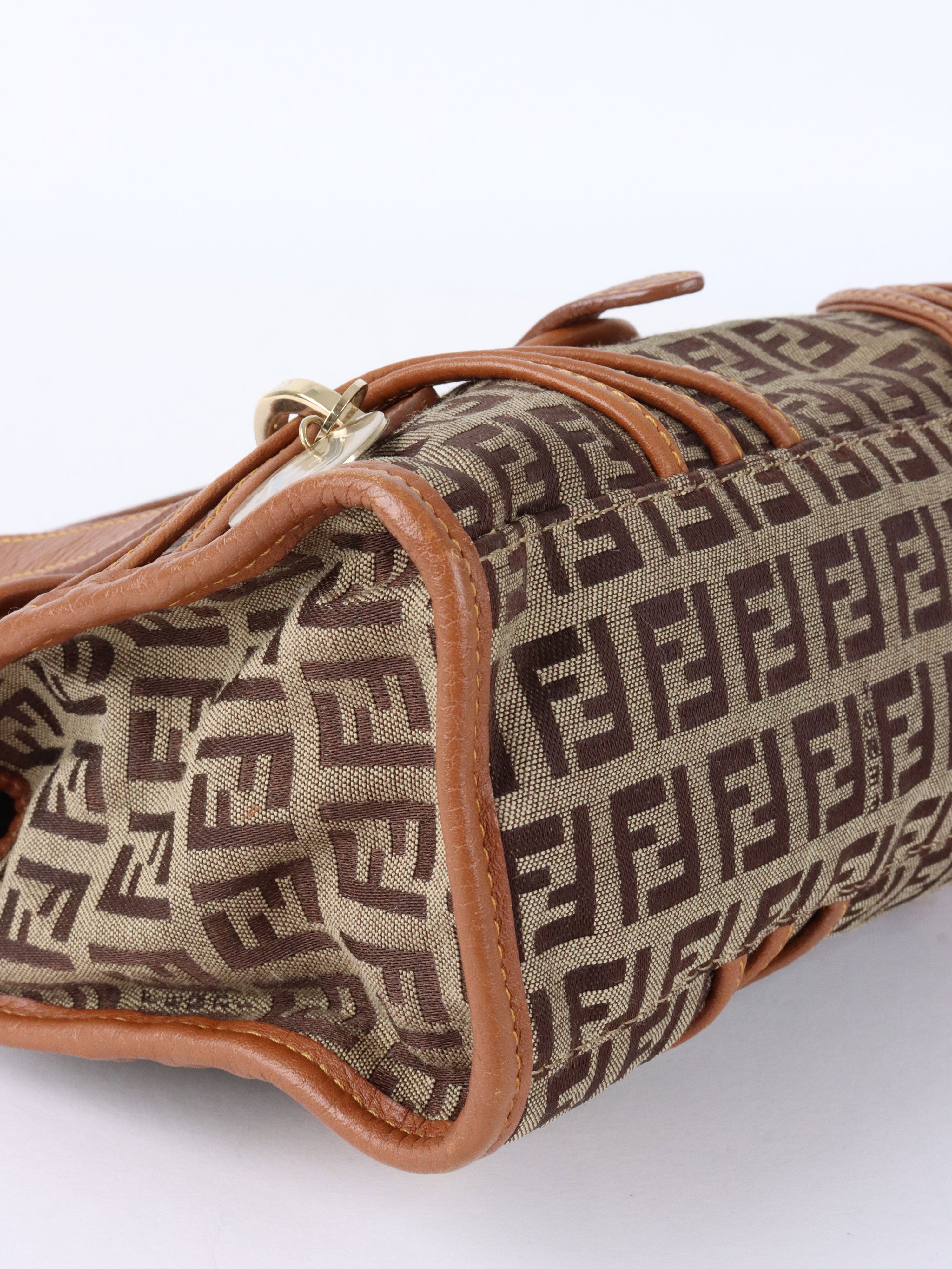 Fendi Zucchino FF Top Handle Bag.