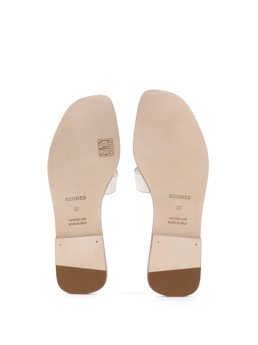 Hermes Oran Sandals White Size 37