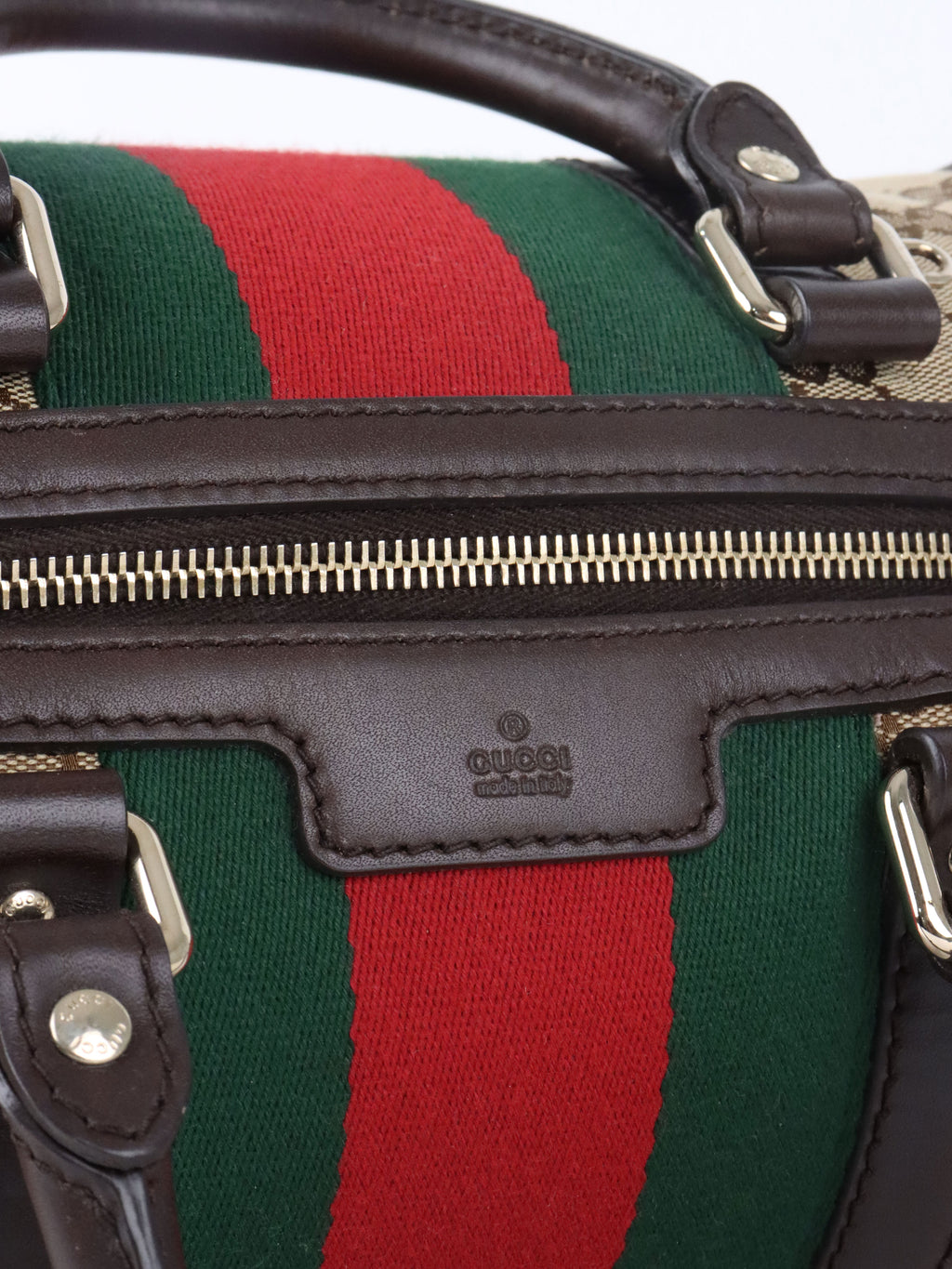 Gucci Small Web Vintage Boston Bag