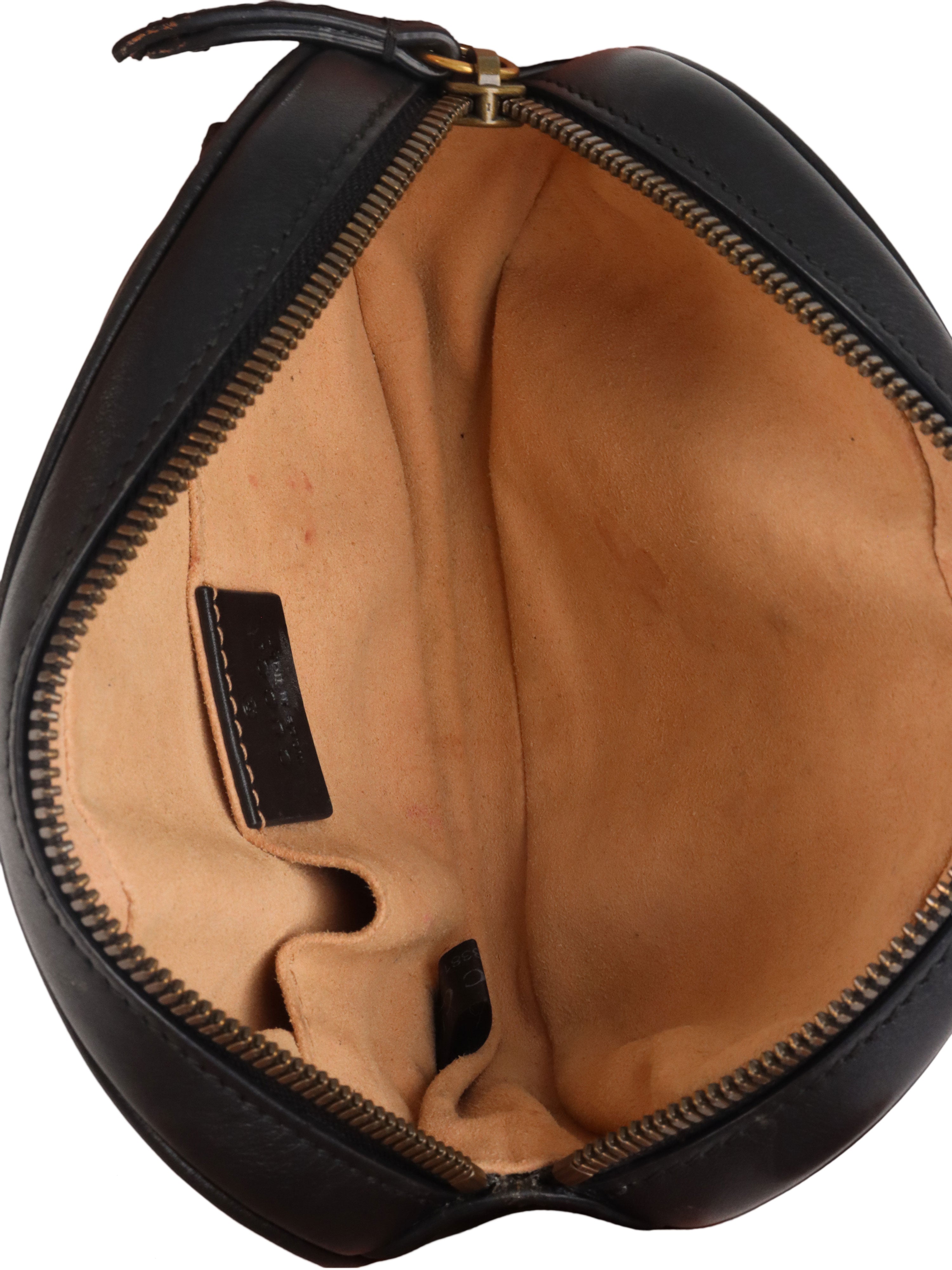 Gucci Black GG Marmont Matelasse Leather Belt Bag.