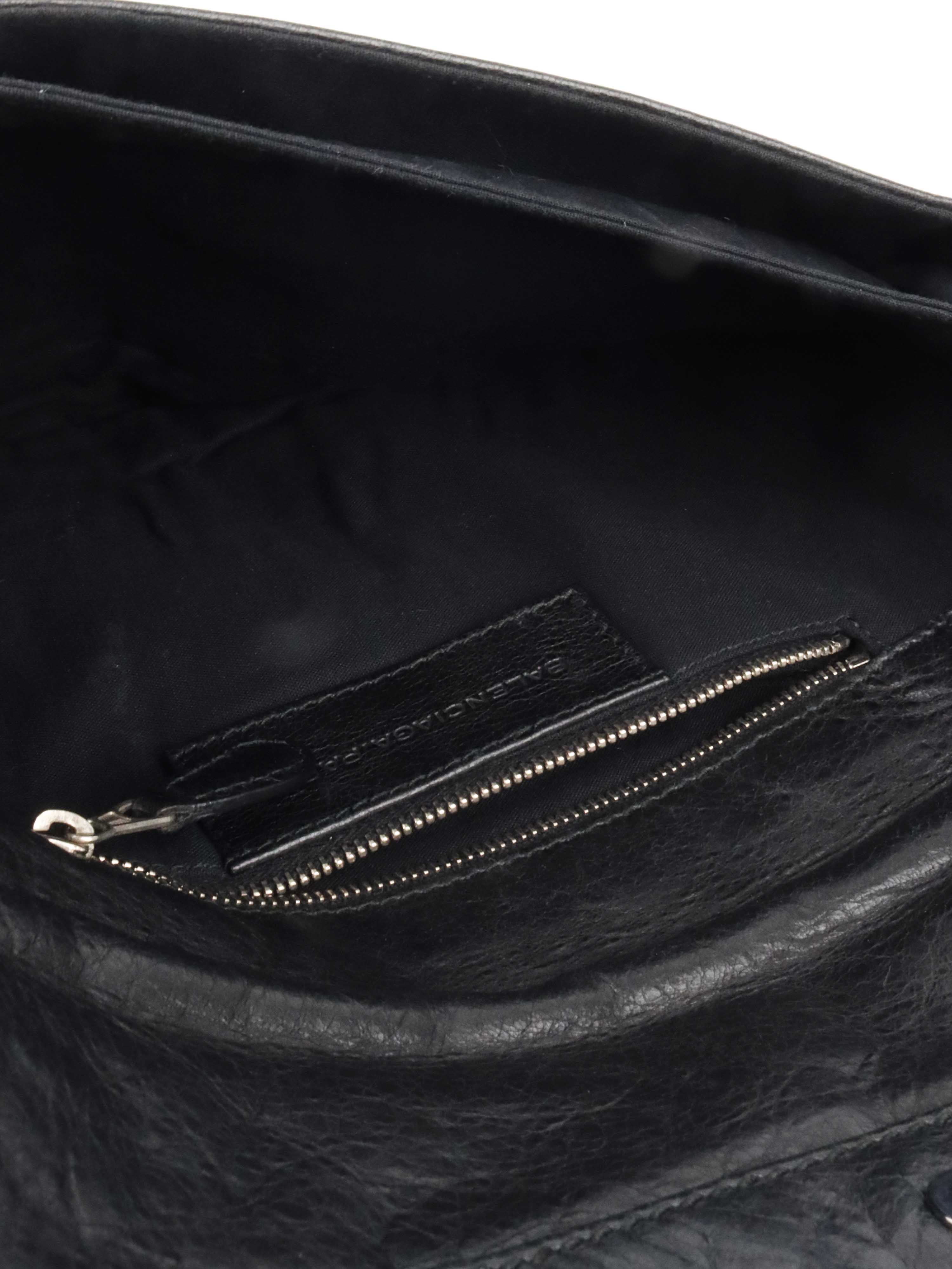 Balenciaga Black City Clutch SHW.