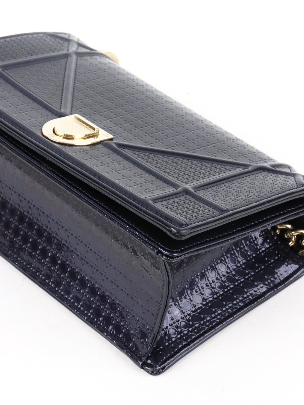 Dior Small Metallic Navy Diorama Bag LGHW