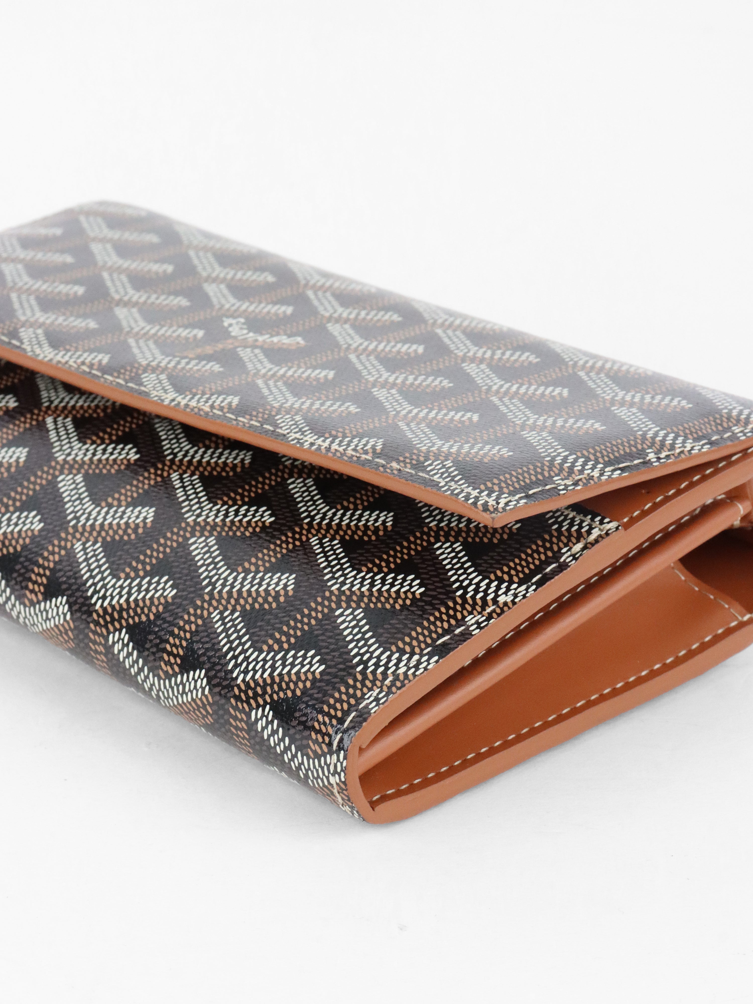 Goyard Brown Goyardine Varenne Continental Wallet on Strap