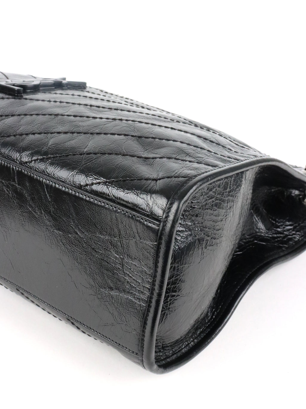 Saint Laurent Black Vintage Leather Niki Shopping Tote