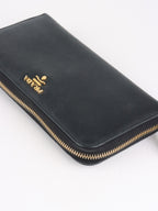 Prada Black Large Saffiano Zip Wallet