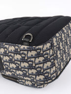 Dior Blue Oblique Canvas Crossbody Sling Bag.