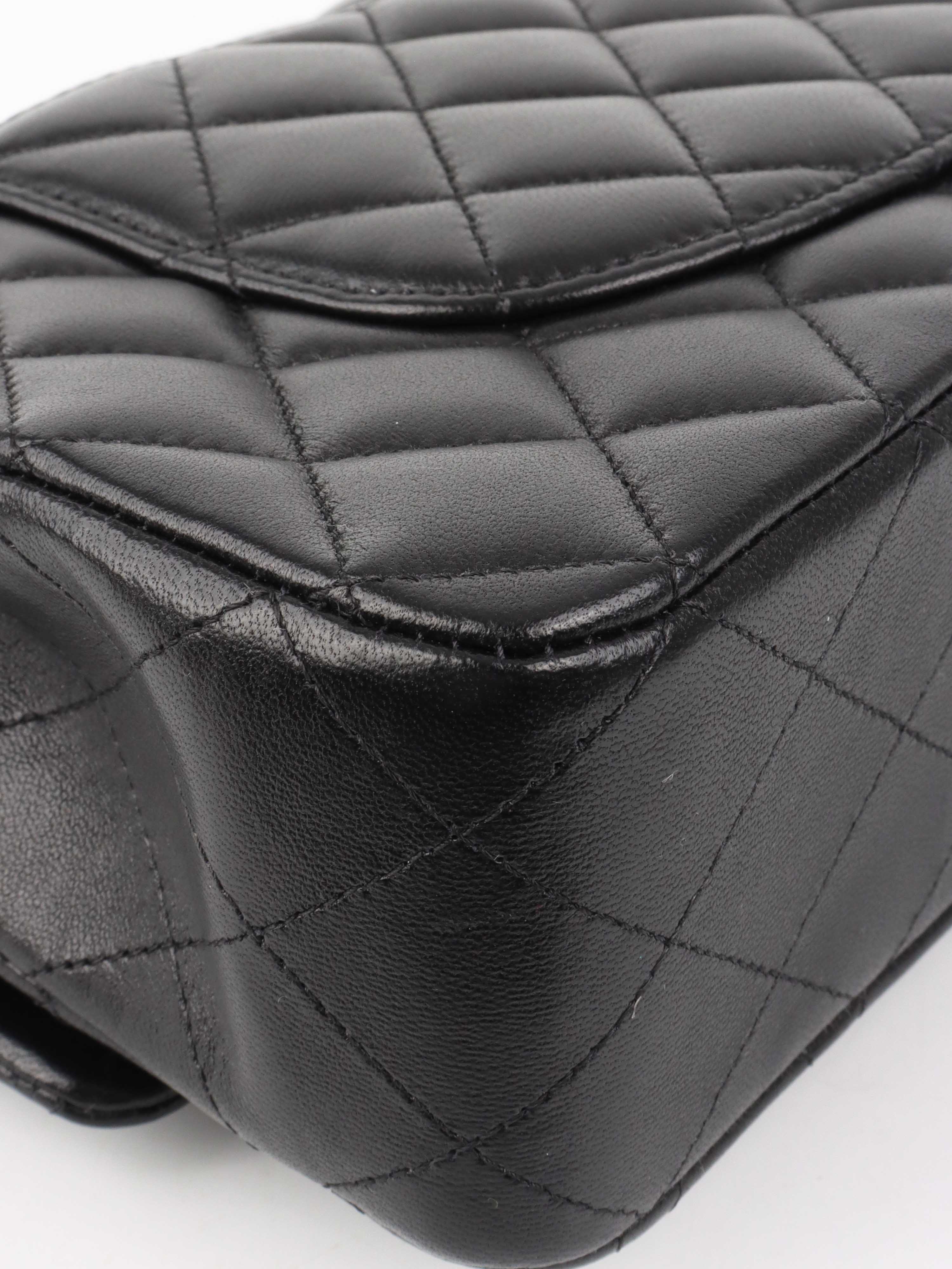 Chanel Black Medium Lambskin Classic Flap SHW.