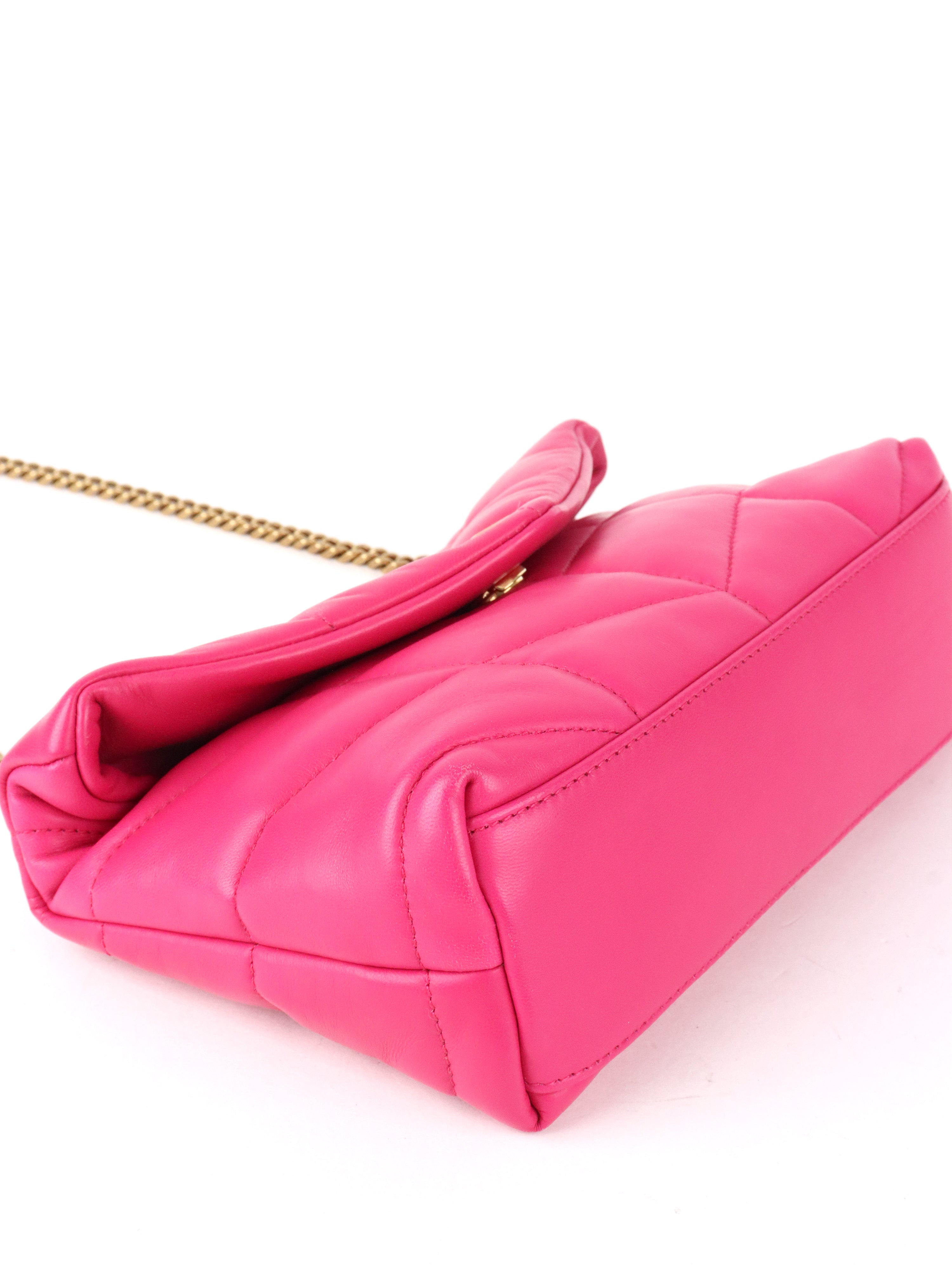 Saint Laurent Bright Pink Toy Puffer Bag
