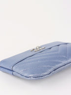 Chanel 19P Iridescent Blue Chevron Pouch