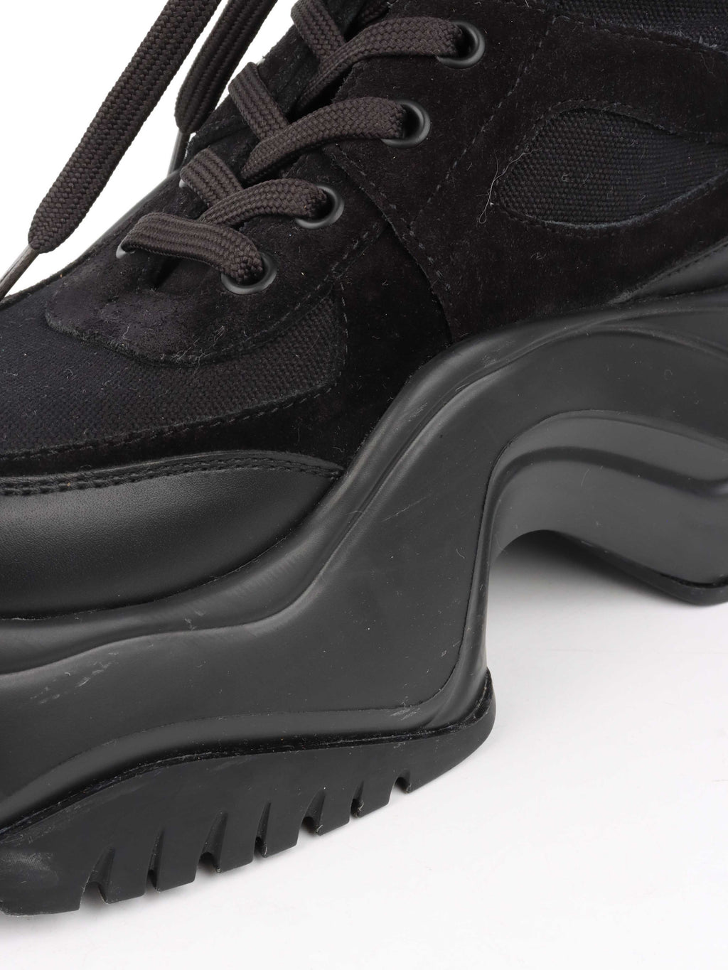 Louis Vuitton Black Mesh and Suede Archlight Ankle Boots.