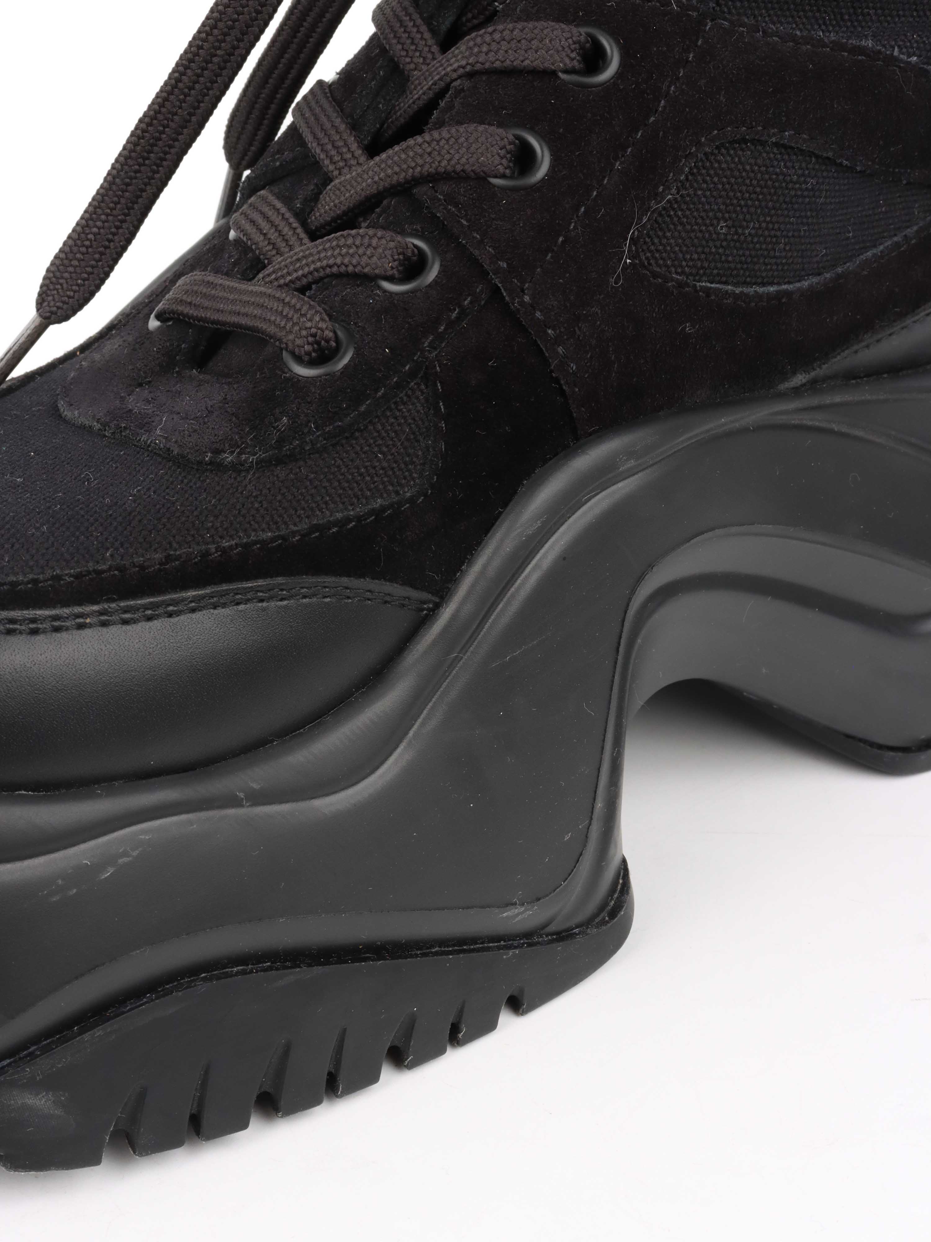 Louis Vuitton Black Mesh and Suede Archlight Ankle Boots.