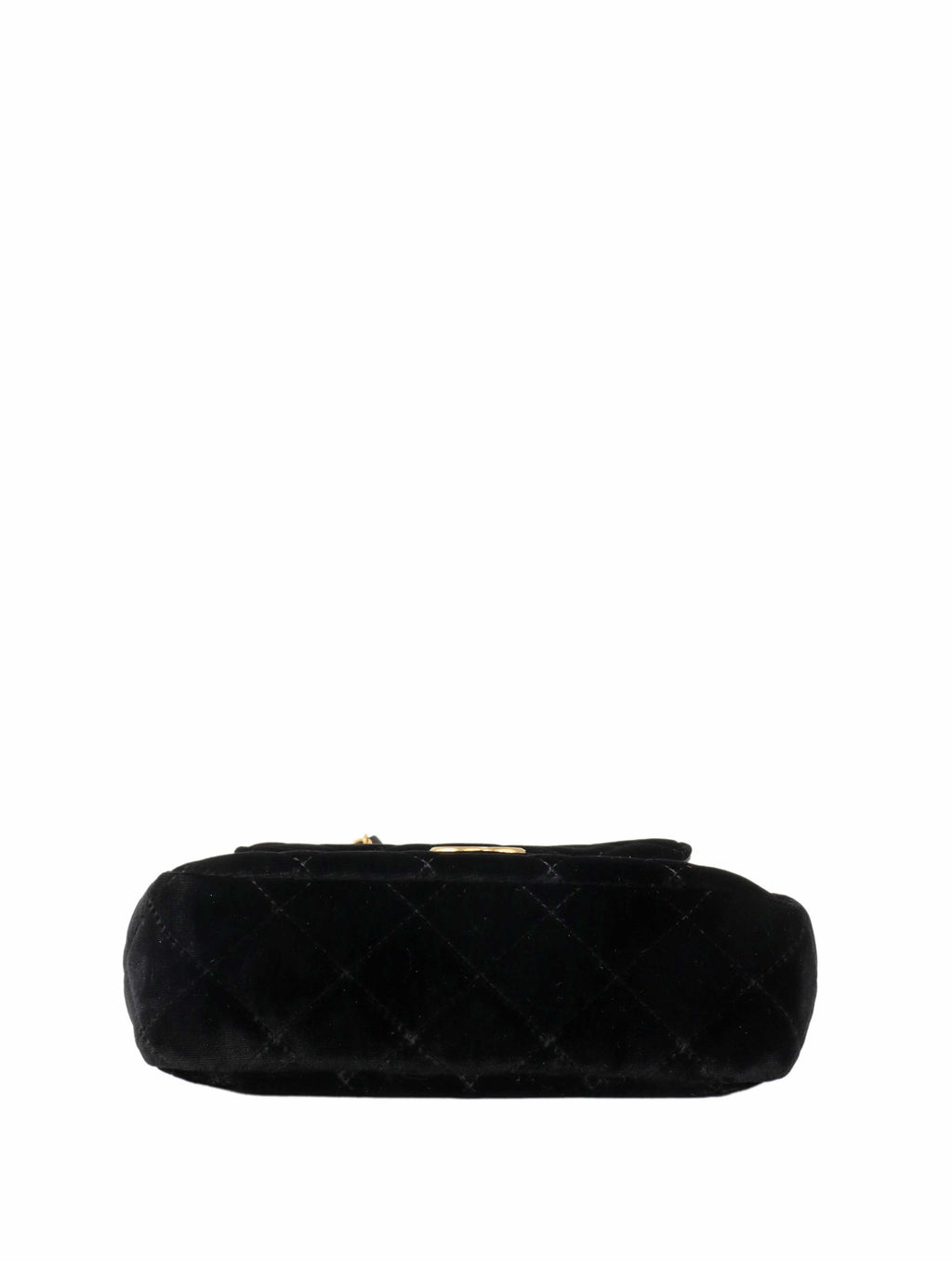 Chanel Black Small Quilted Velvet Wavy CC Hobo Bag.