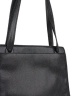 Chanel Vintage Stitched Logo Black Caviar Tote