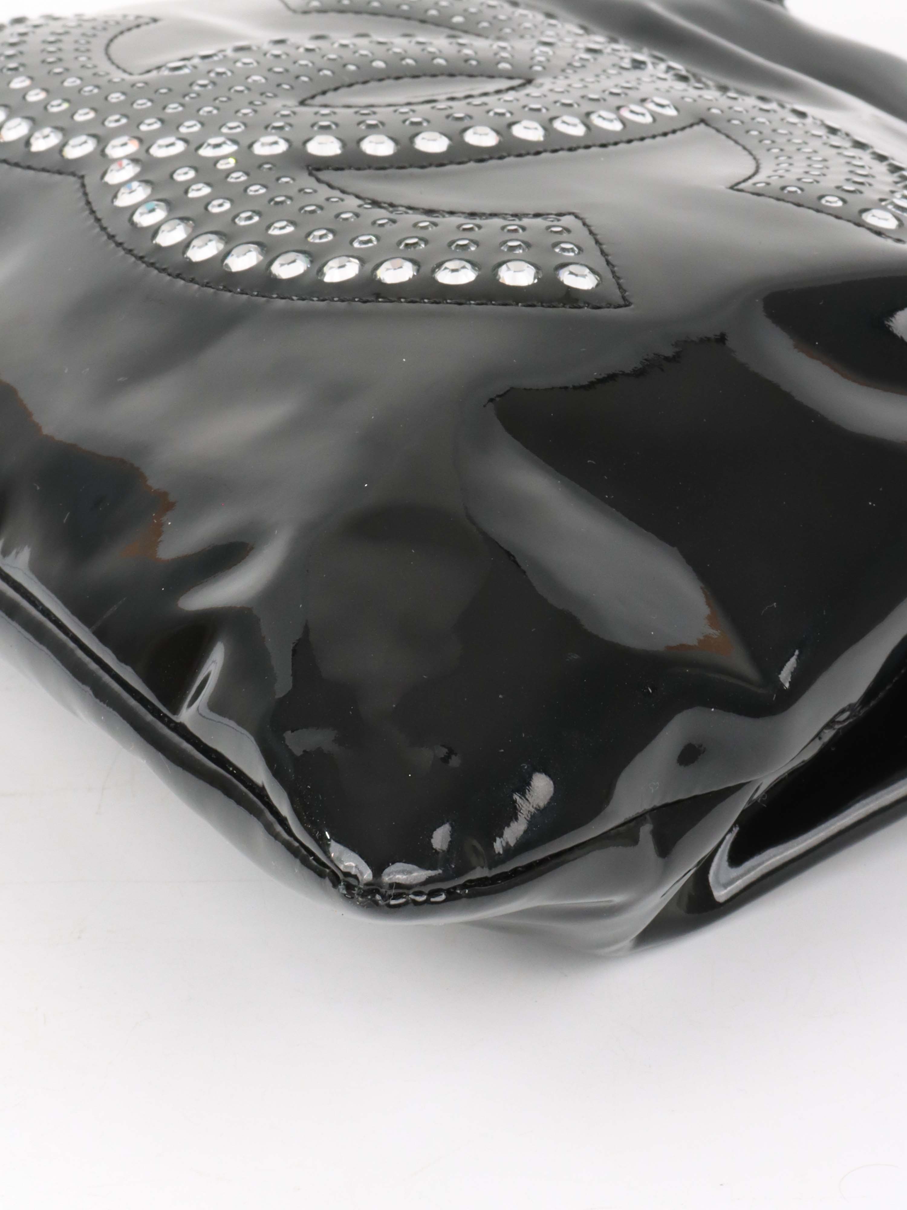 Chanel Black Strass CC Bonbon Chain Tote with Enamel Coco Mark