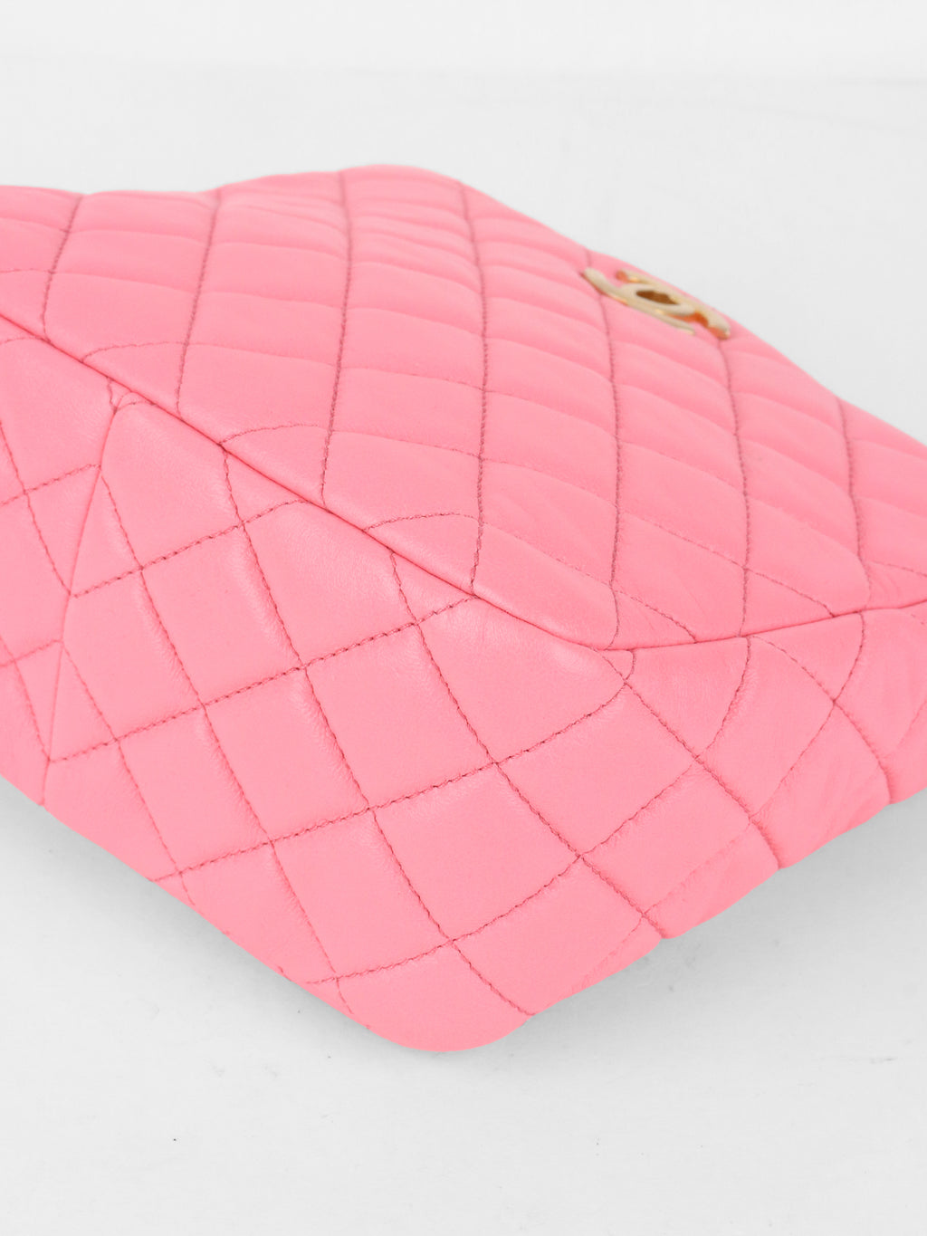 Chanel Pink Lambskin Hobo Chain Bag