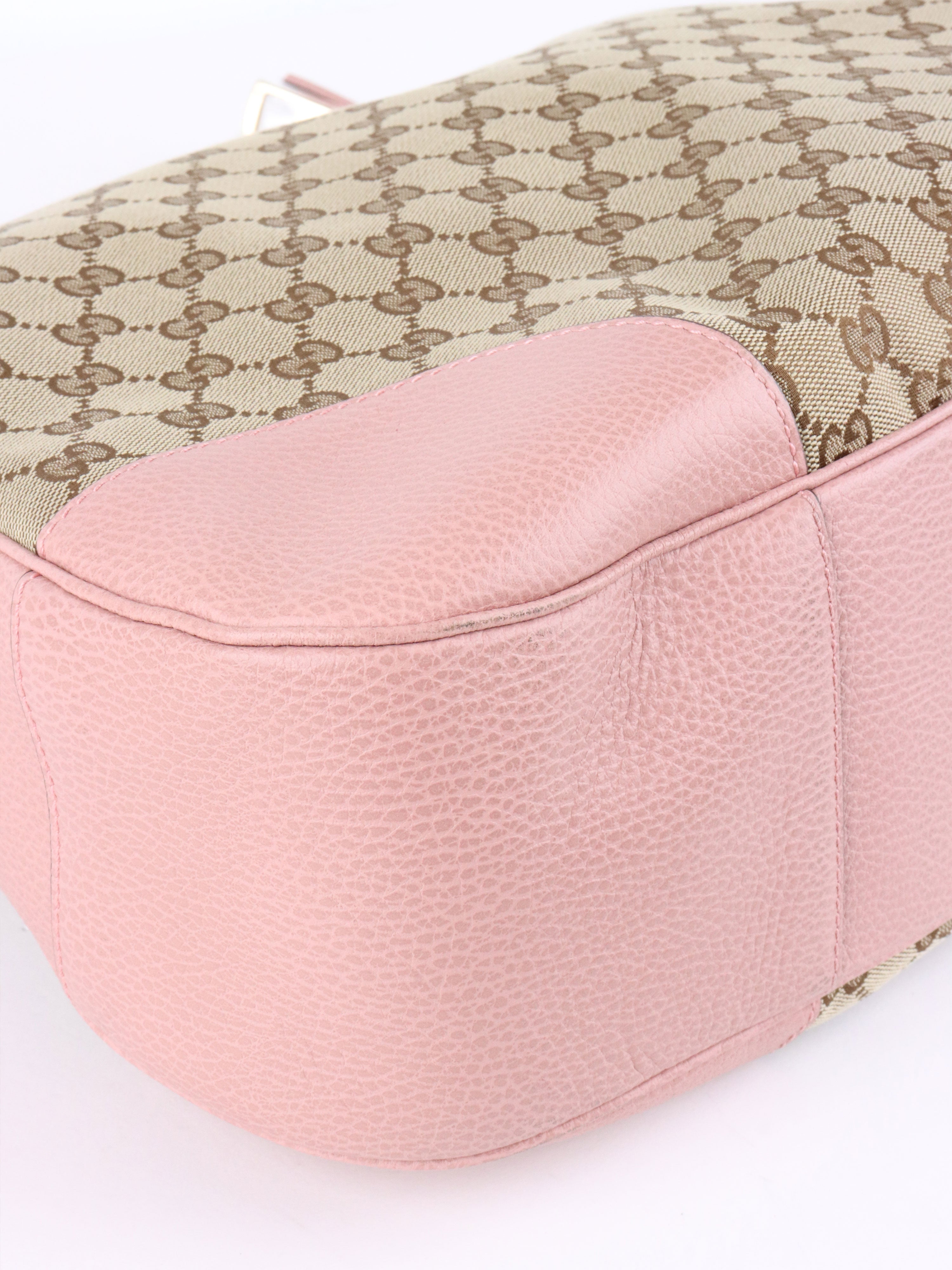 Gucci Large Dusty Pink GG Canvas Bree Hobo bag