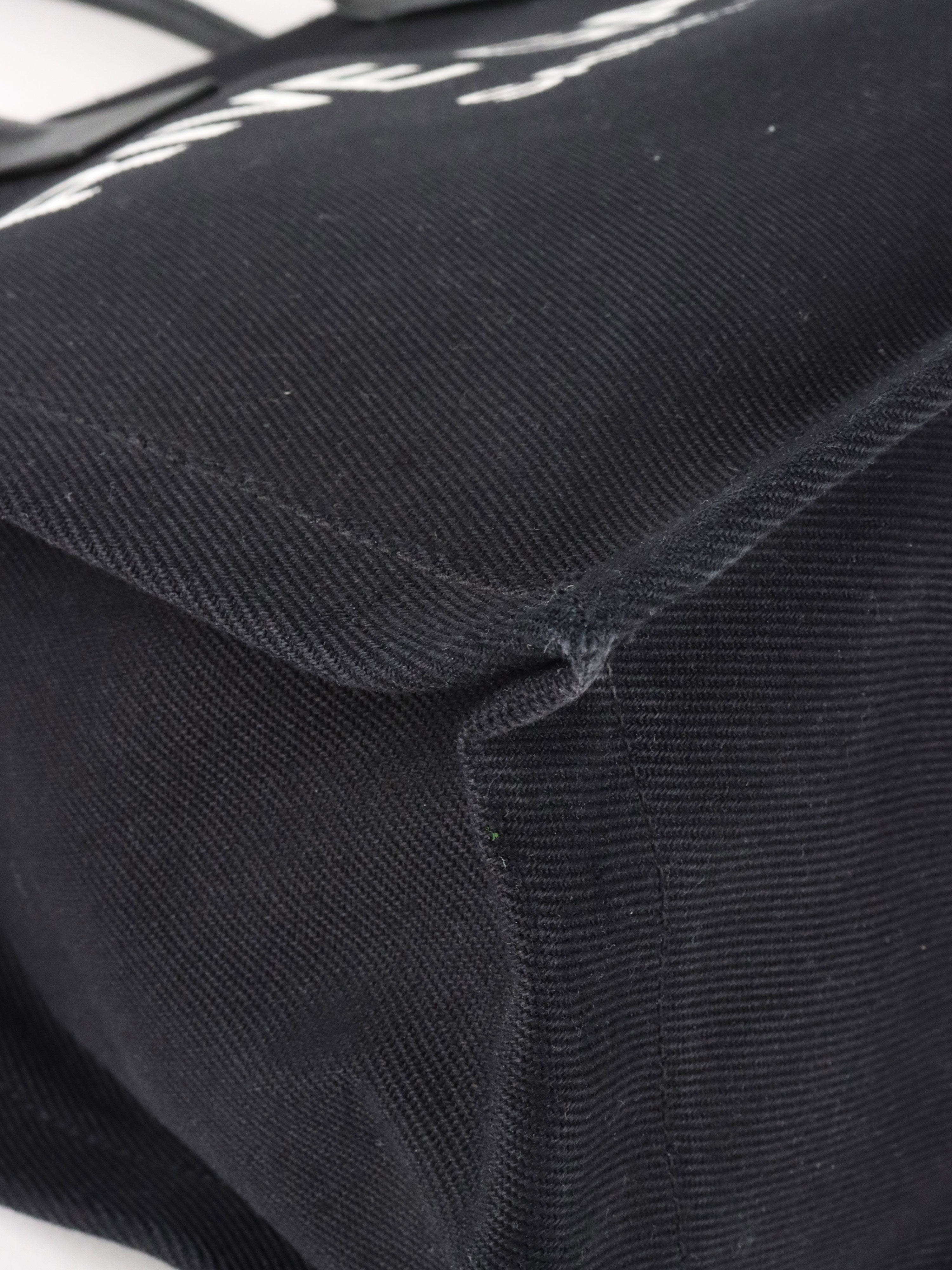 Saint Laurent Black Canvas Rive Gauche Large Tote Bag