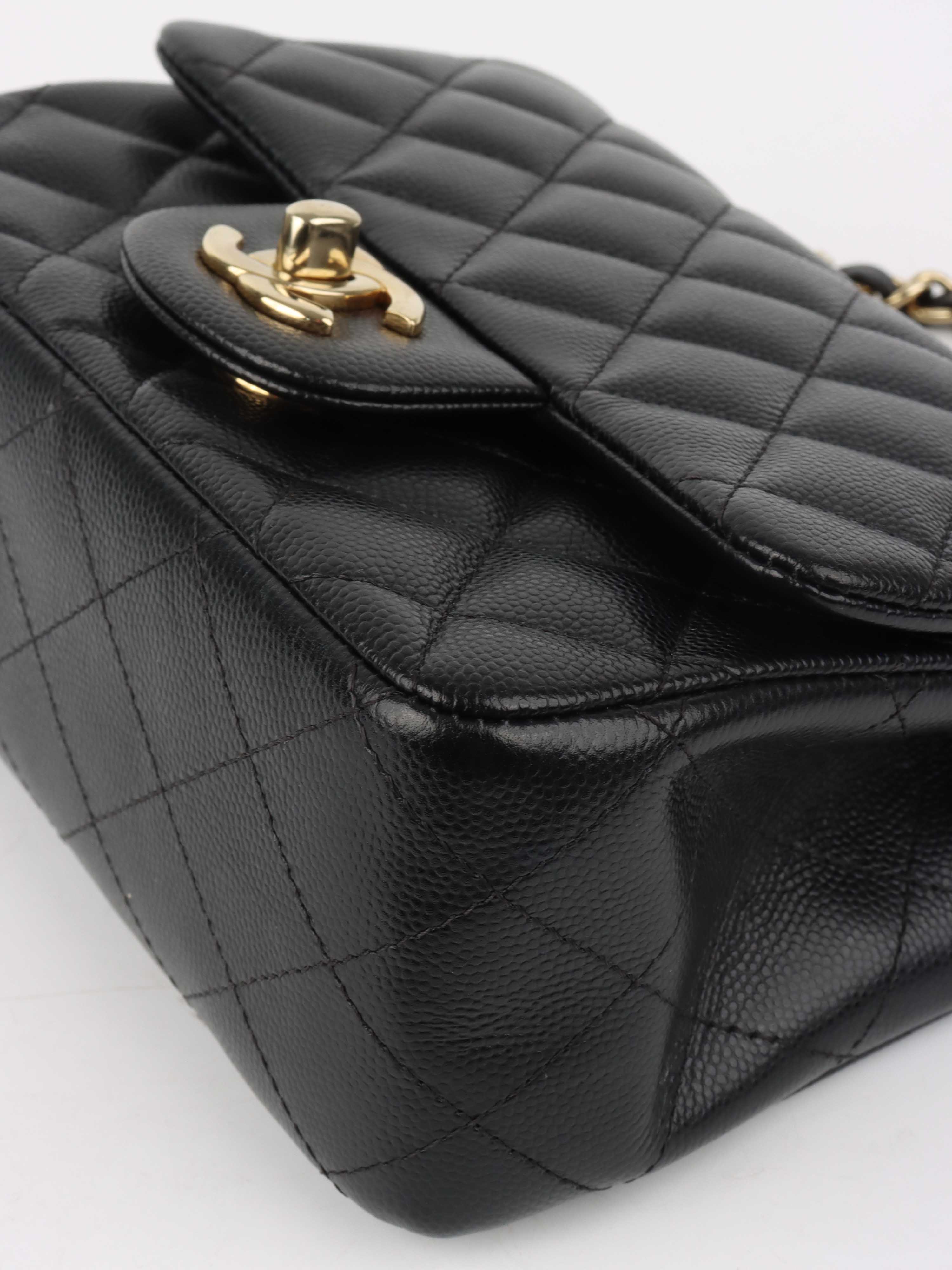 Chanel Black Caviar Mini Square Flap Bag GHW