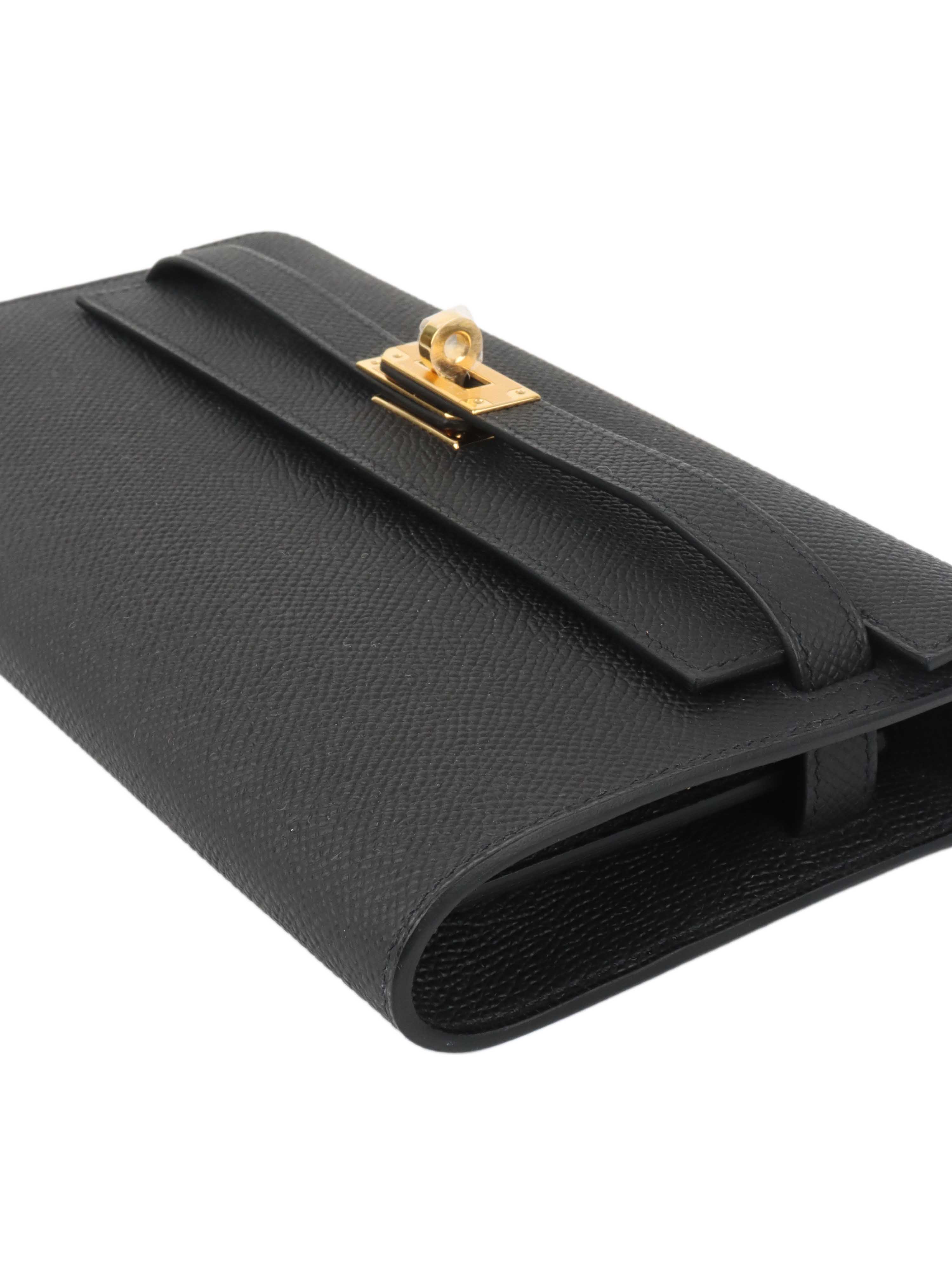 Hermes Kelly Classique To Go Noir GHW Stamp K.
