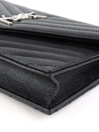 Saint Laurent Black Cassandre Envelope Chain Wallet