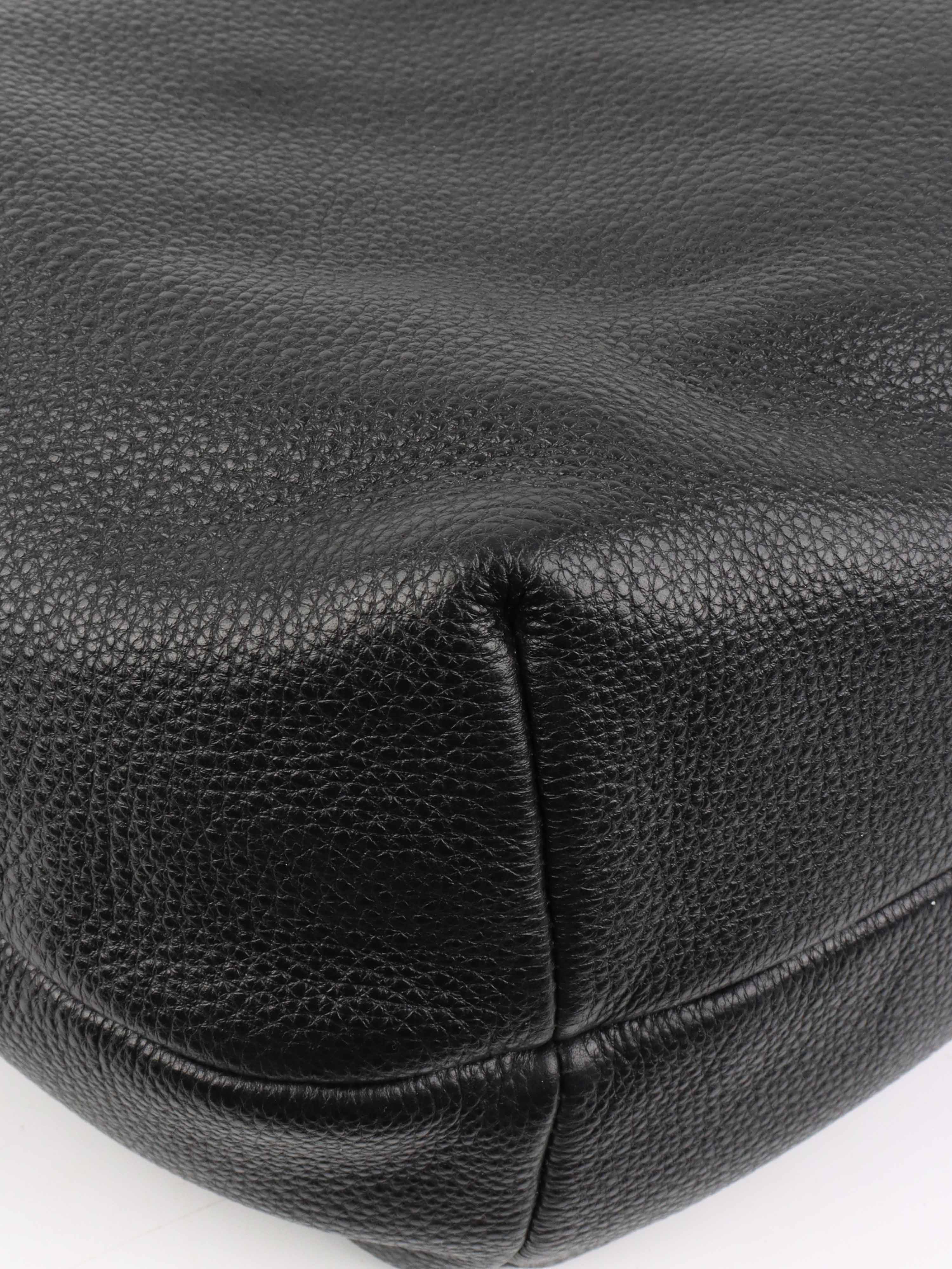 Prada Black Leather Hobo Bag.