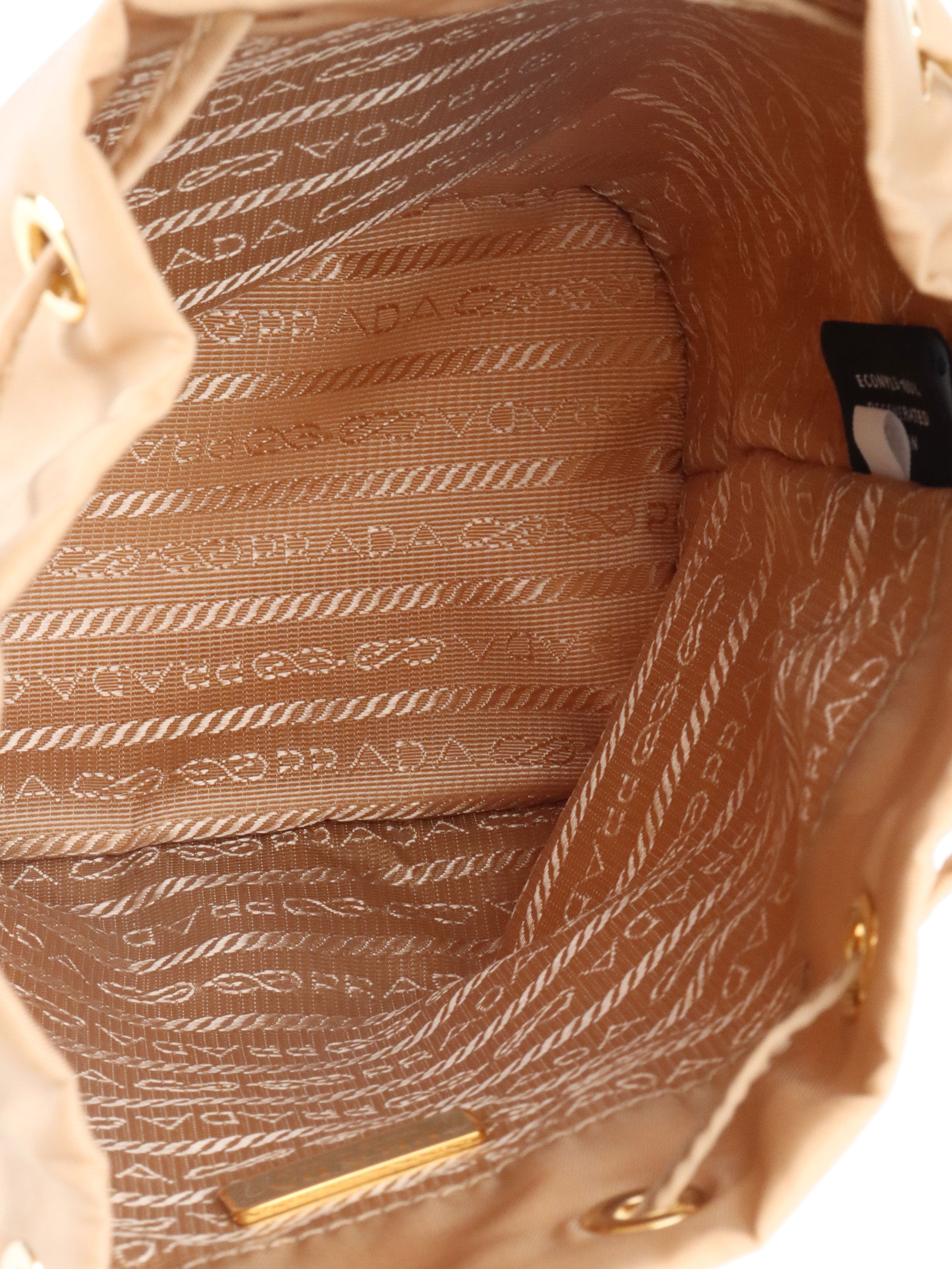 Prada Beige Nylon Re-Edition 1978 Bucket Bag.