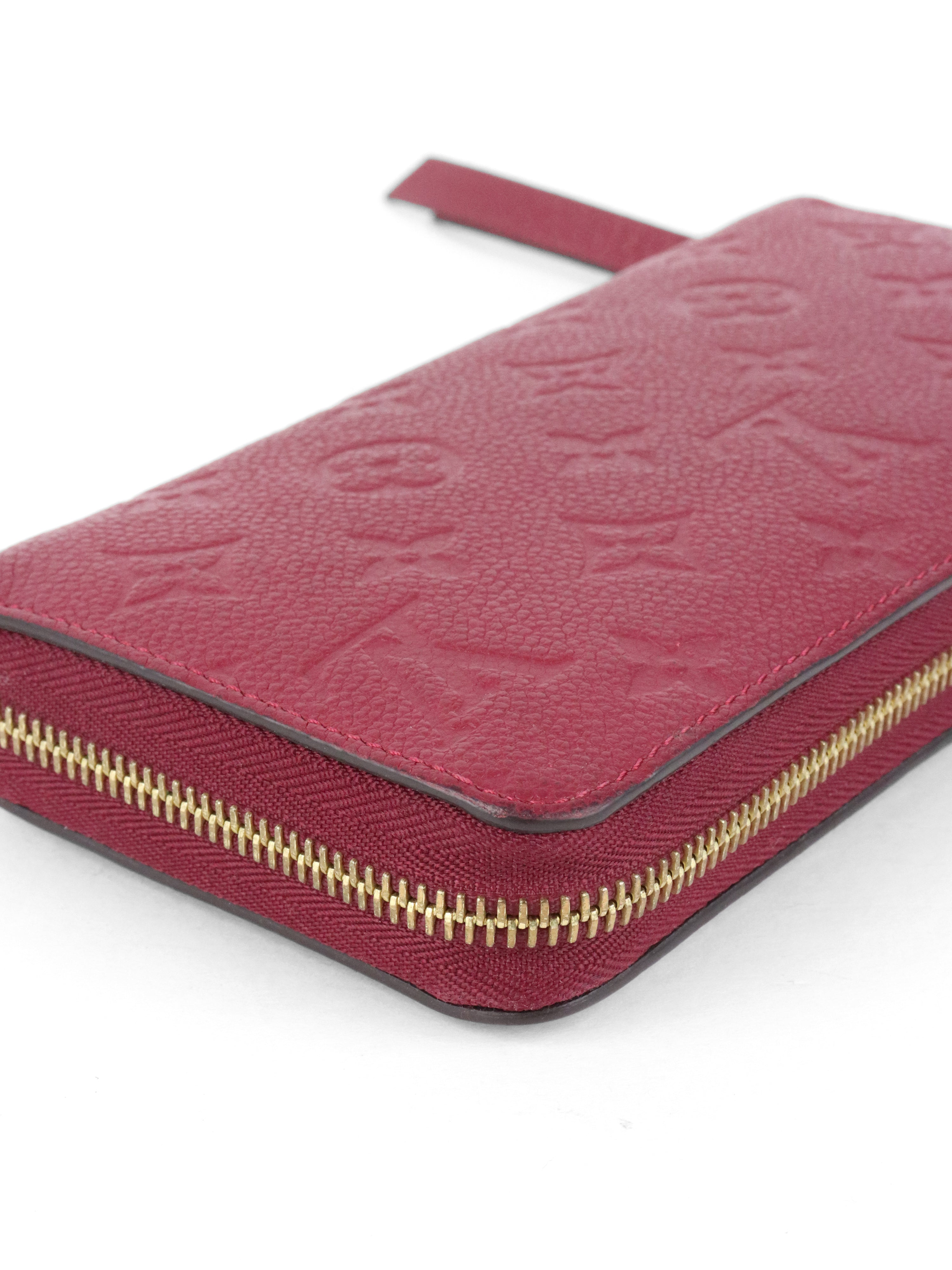 Louis Vuitton Rouge Grenat Monogram Empreinte Zippy Wallet