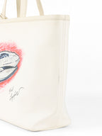 Chanel Limited Edition White Canvas Karl Lagerfeld Mobile Art Tote