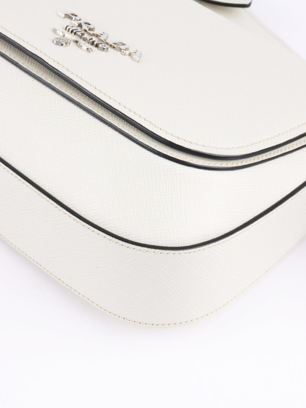 Prada White Saffiano Crossbody Bag