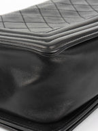 Chanel Black Medium Lambskin Boy Bag.