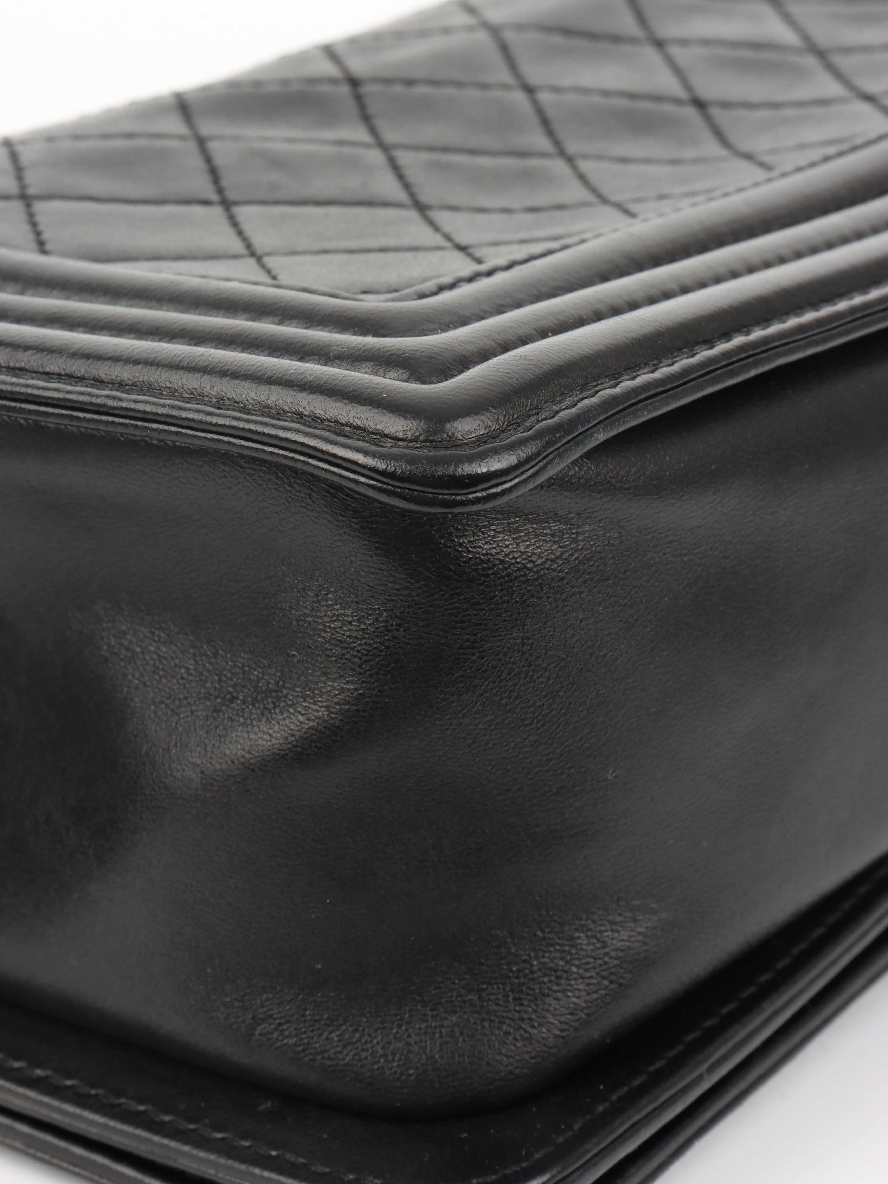 Chanel Black Medium Lambskin Boy Bag.