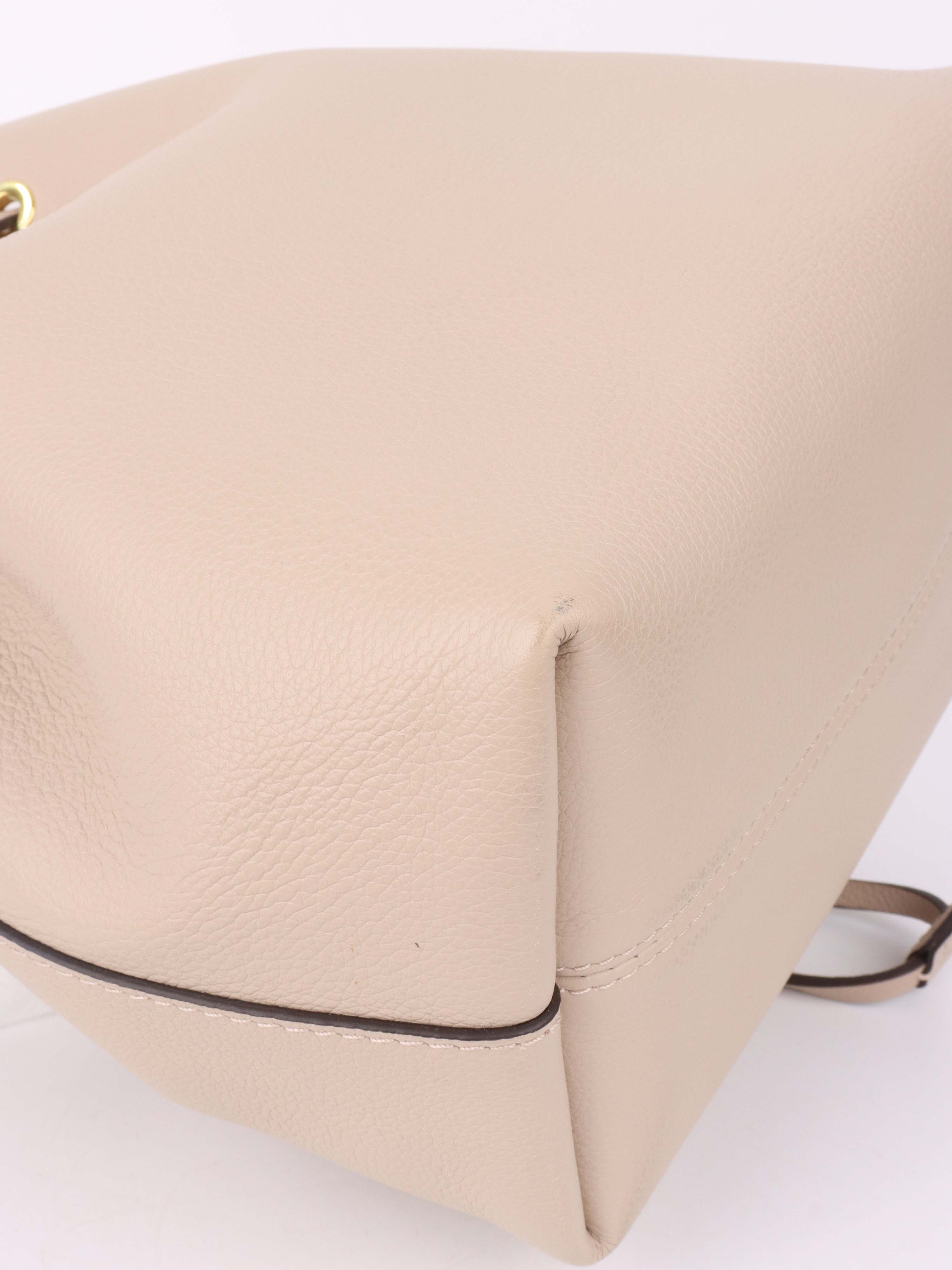 Louis Vuitton Beige Lockme Bucket Bag.