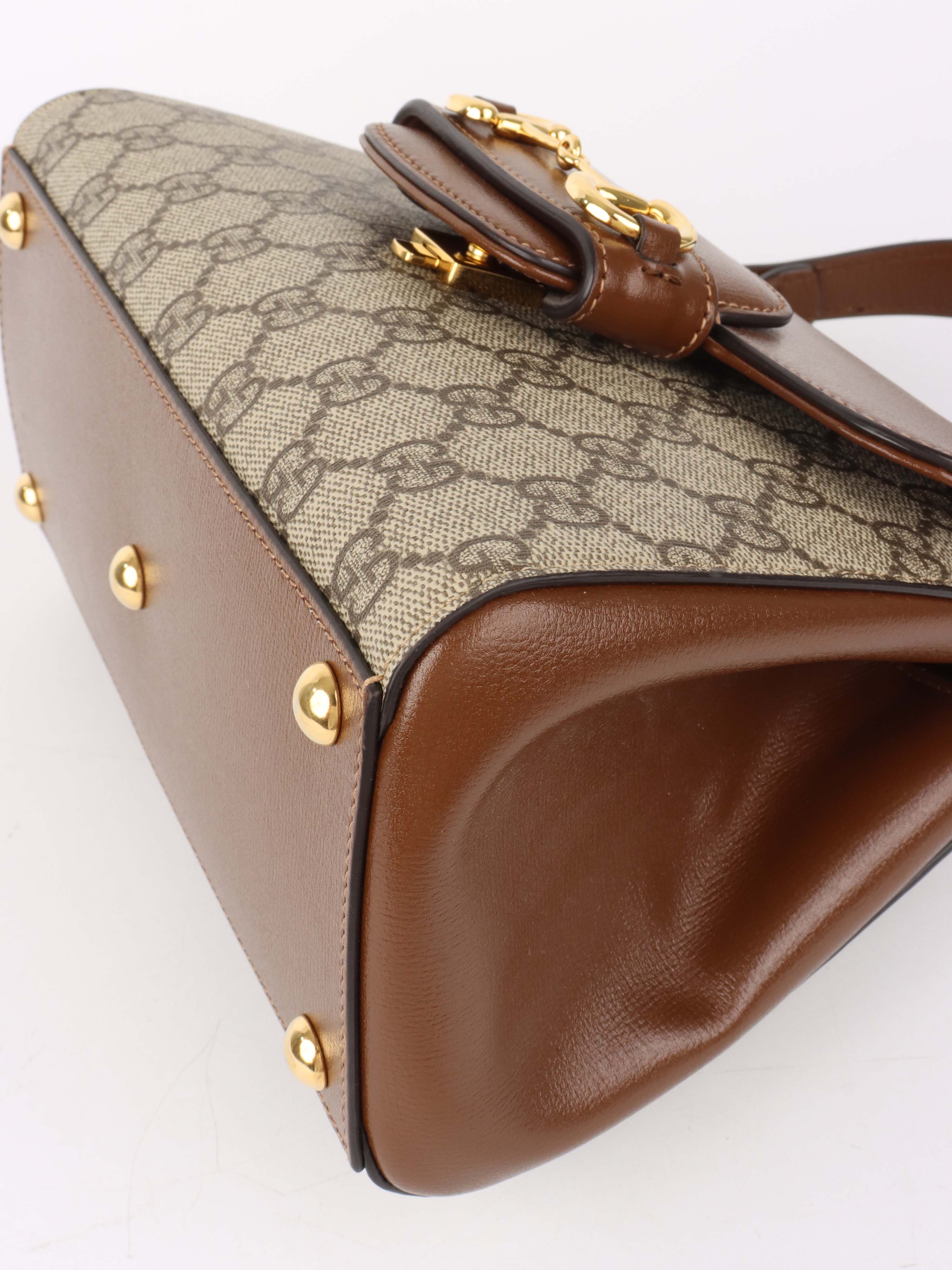 Gucci GG Supreme Horsebit 1955 Top Handle Bag