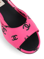 Chanel Dark Pink & Black Sandal