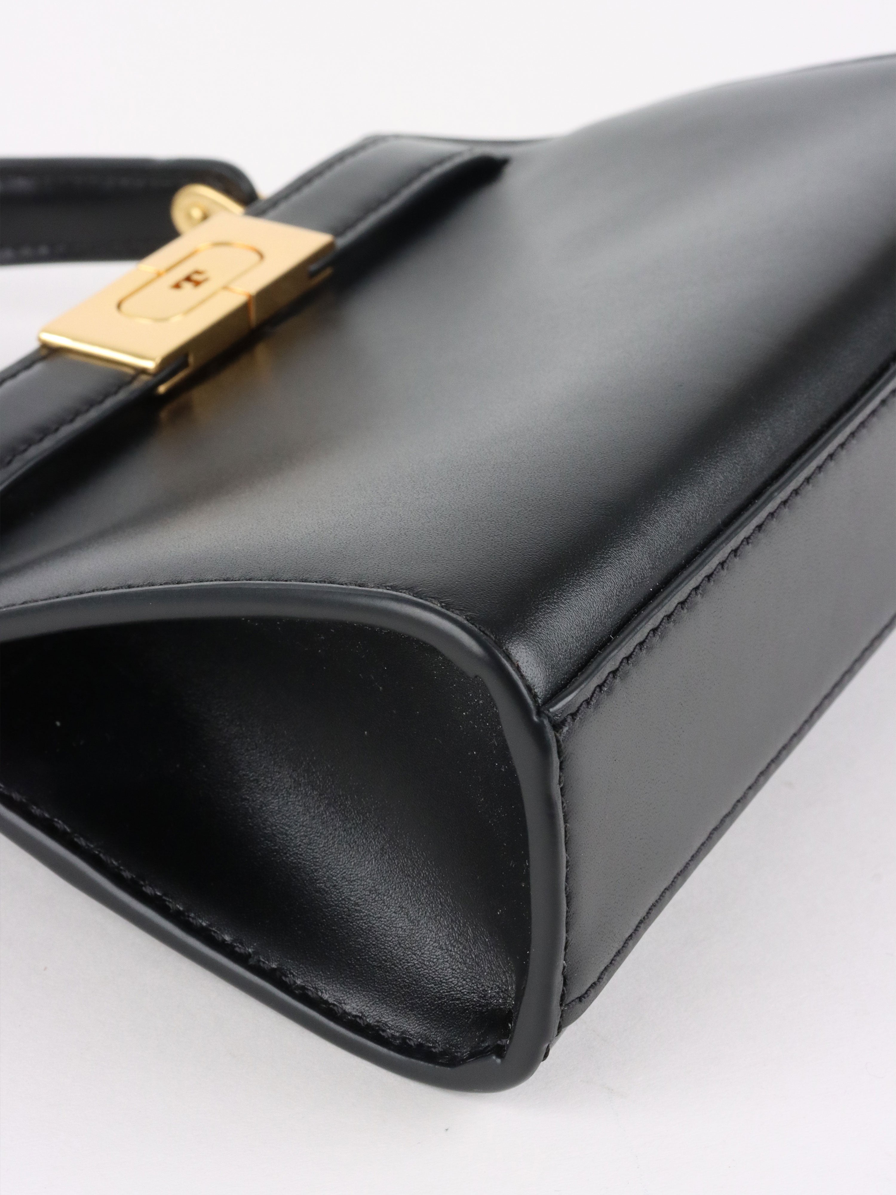 Tory Burch Black Mini Lee Radziwill Top Handle Bag GHW