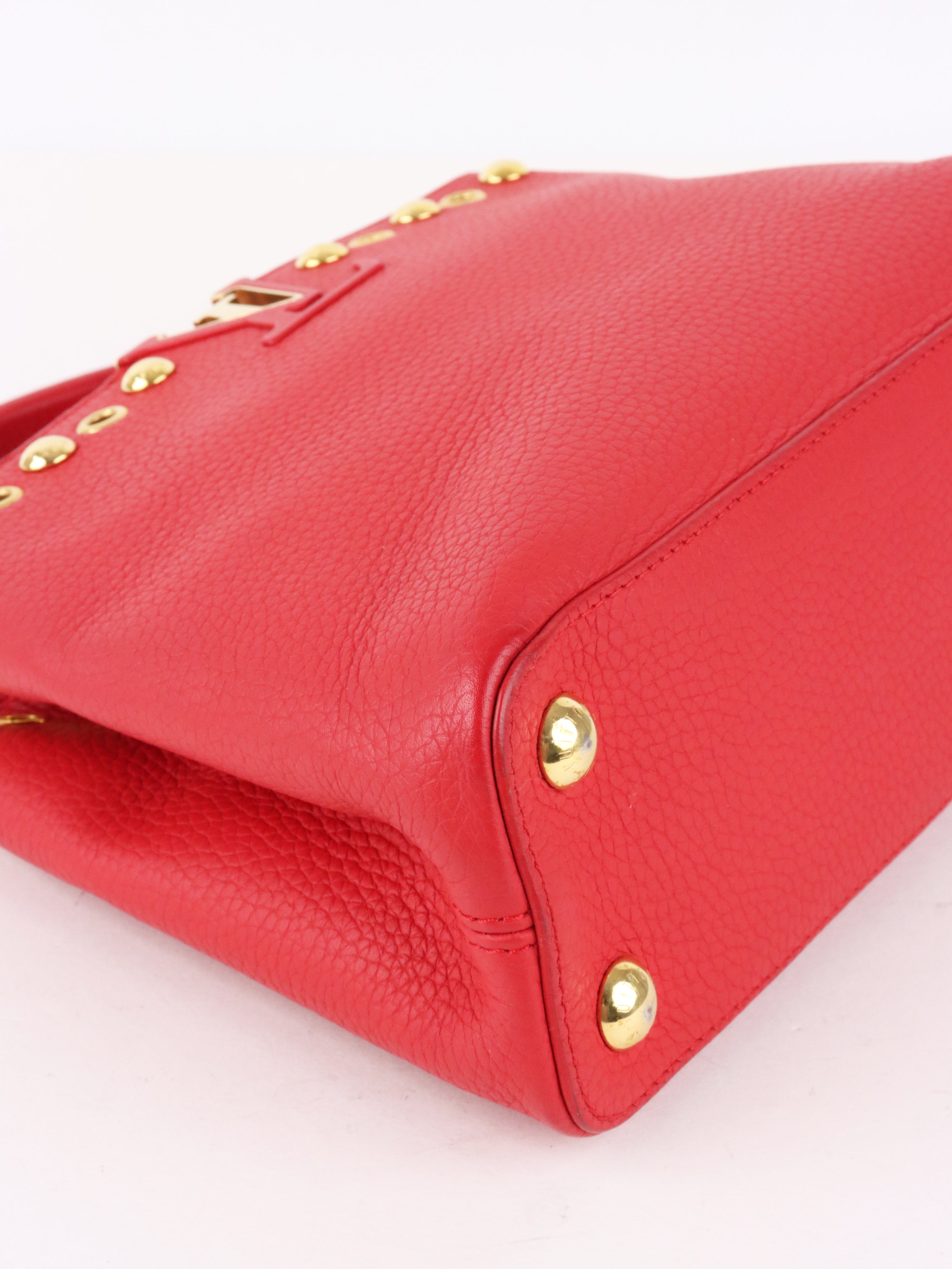 Louis Vuitton Red Capucines BB GHW