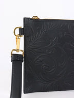 Versace Black Medusa Floral Clutch