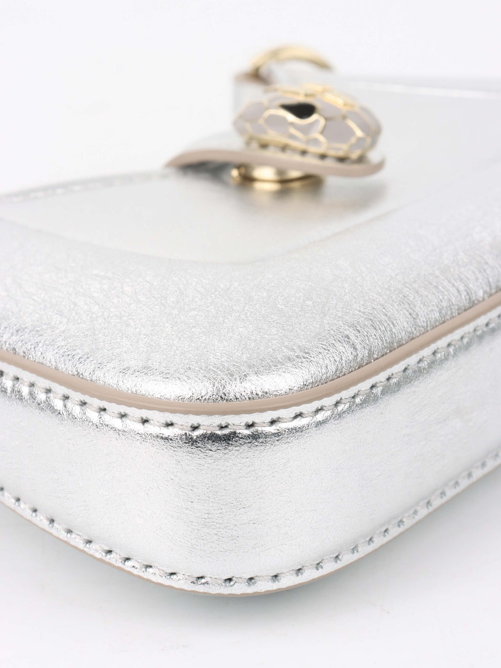 Bvlgari Metallic Silver mini Serpenti Shoulder Bag.