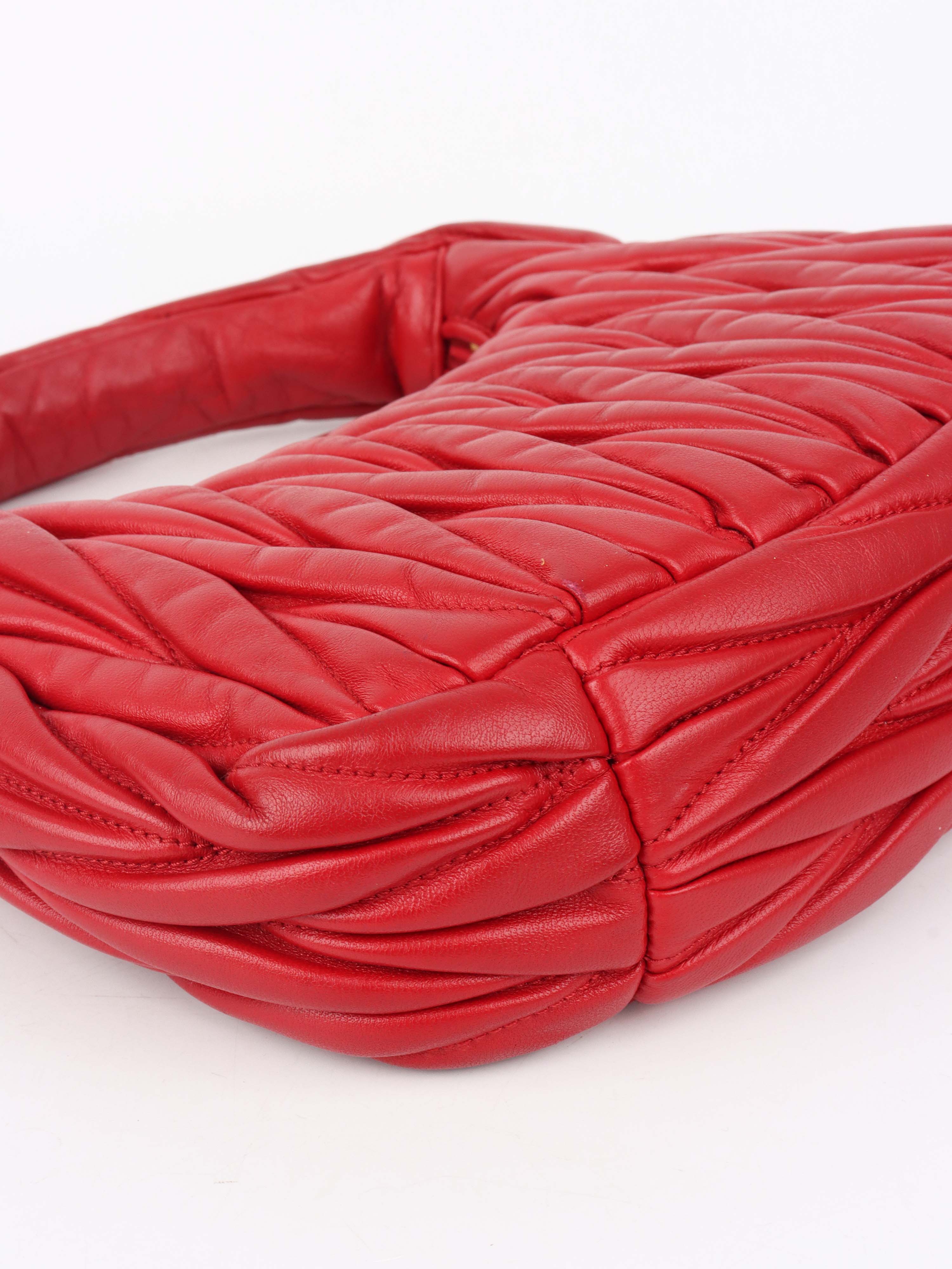 Miu Miu Small Red Wander Matelassé Bag