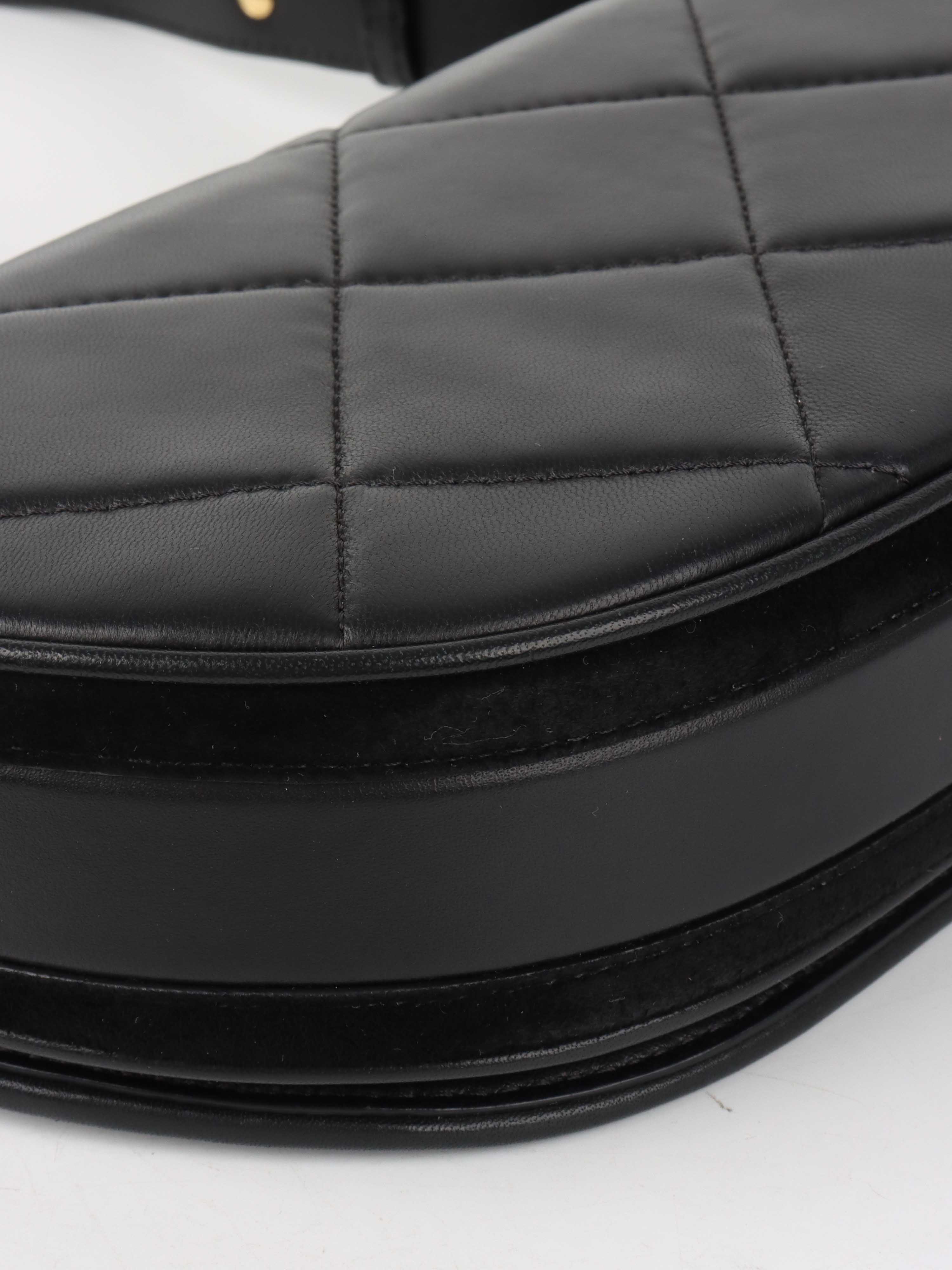 Burberry Small Black Quilted Olympia Shoulder Bag.