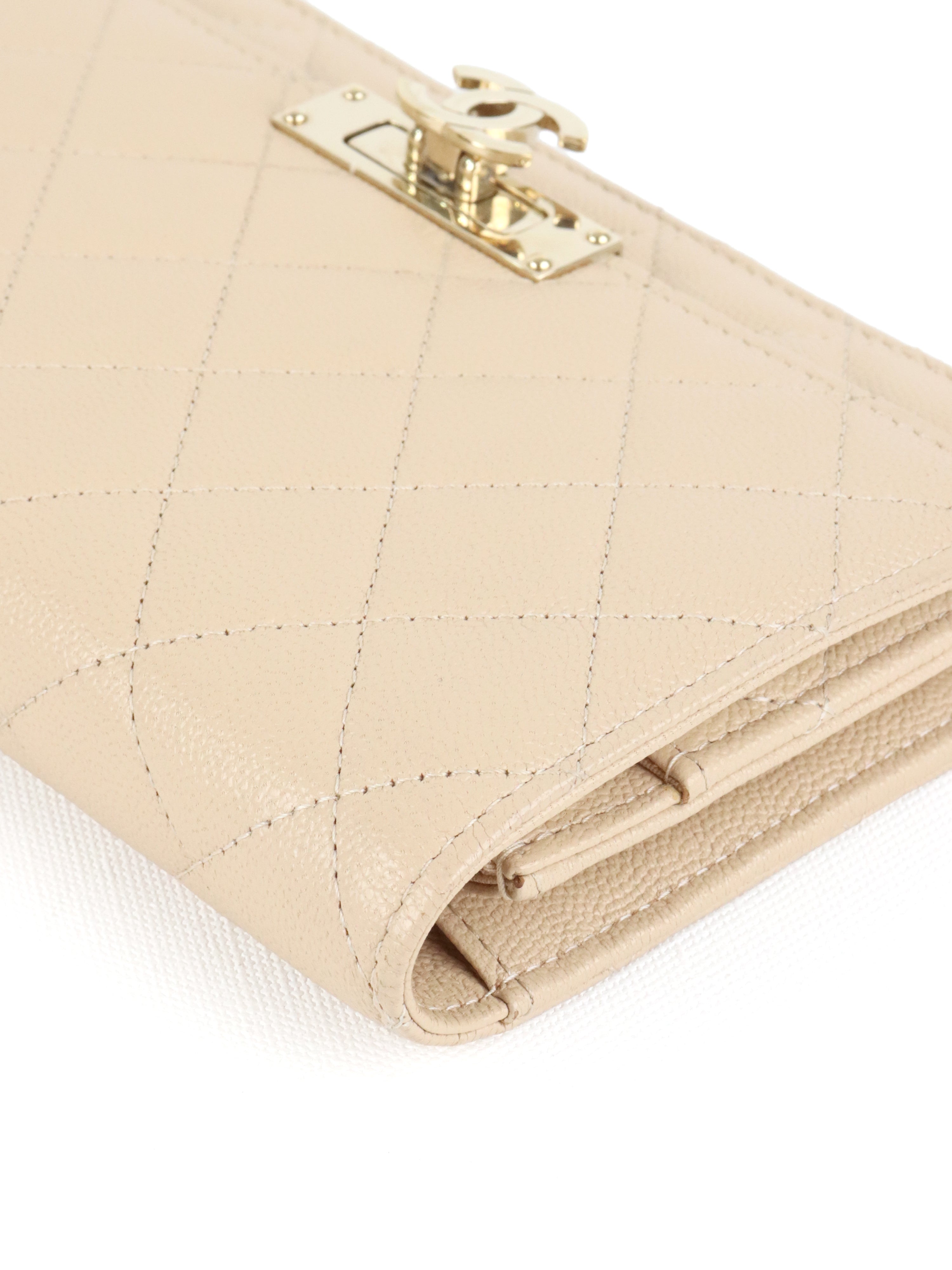 Chanel Beige Double CC Wallet on Chain LGHW