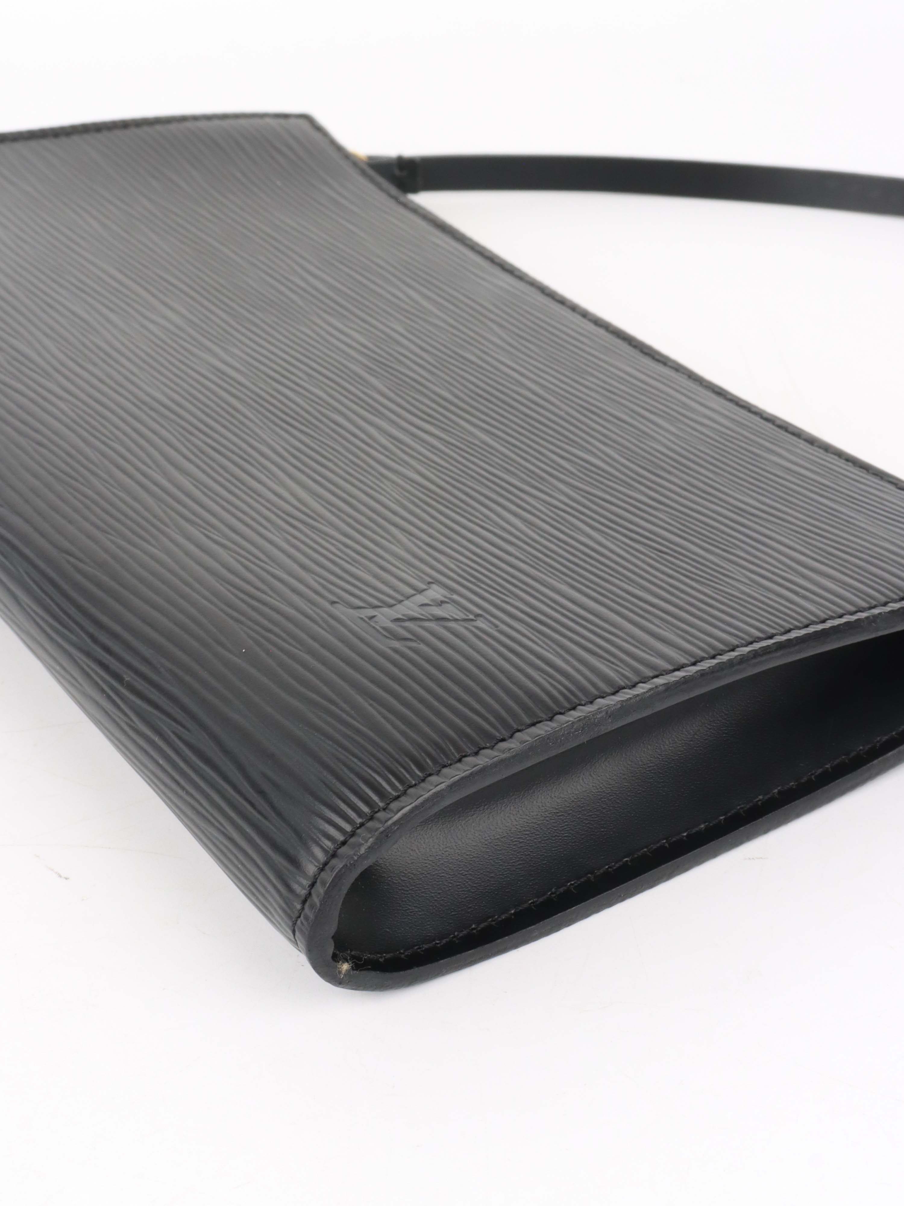 Louis Vuitton Black Epi Leather Pochette Accessoires.
