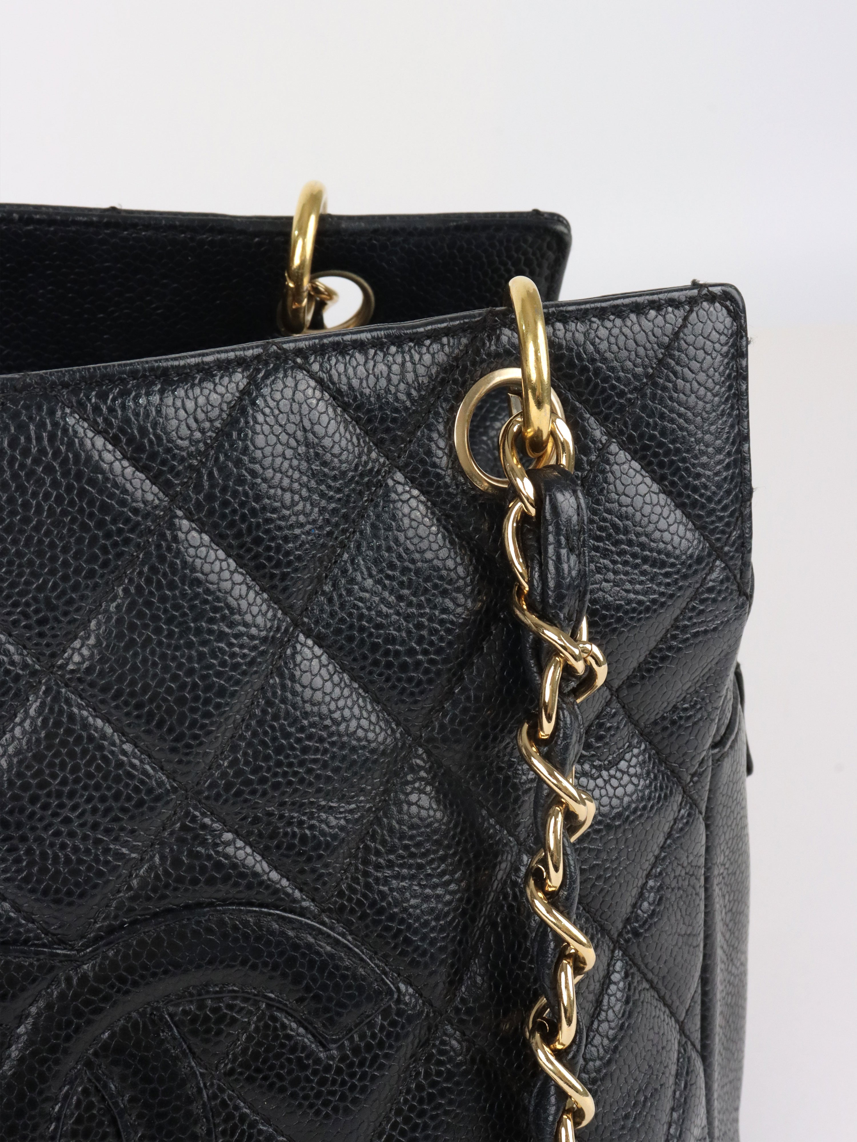 Chanel Vintage Black Petite Caviar Timeless Tote.