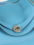 Hermes Lindy 30 P3 Bleu du Nord Clemence Leather Stamp D