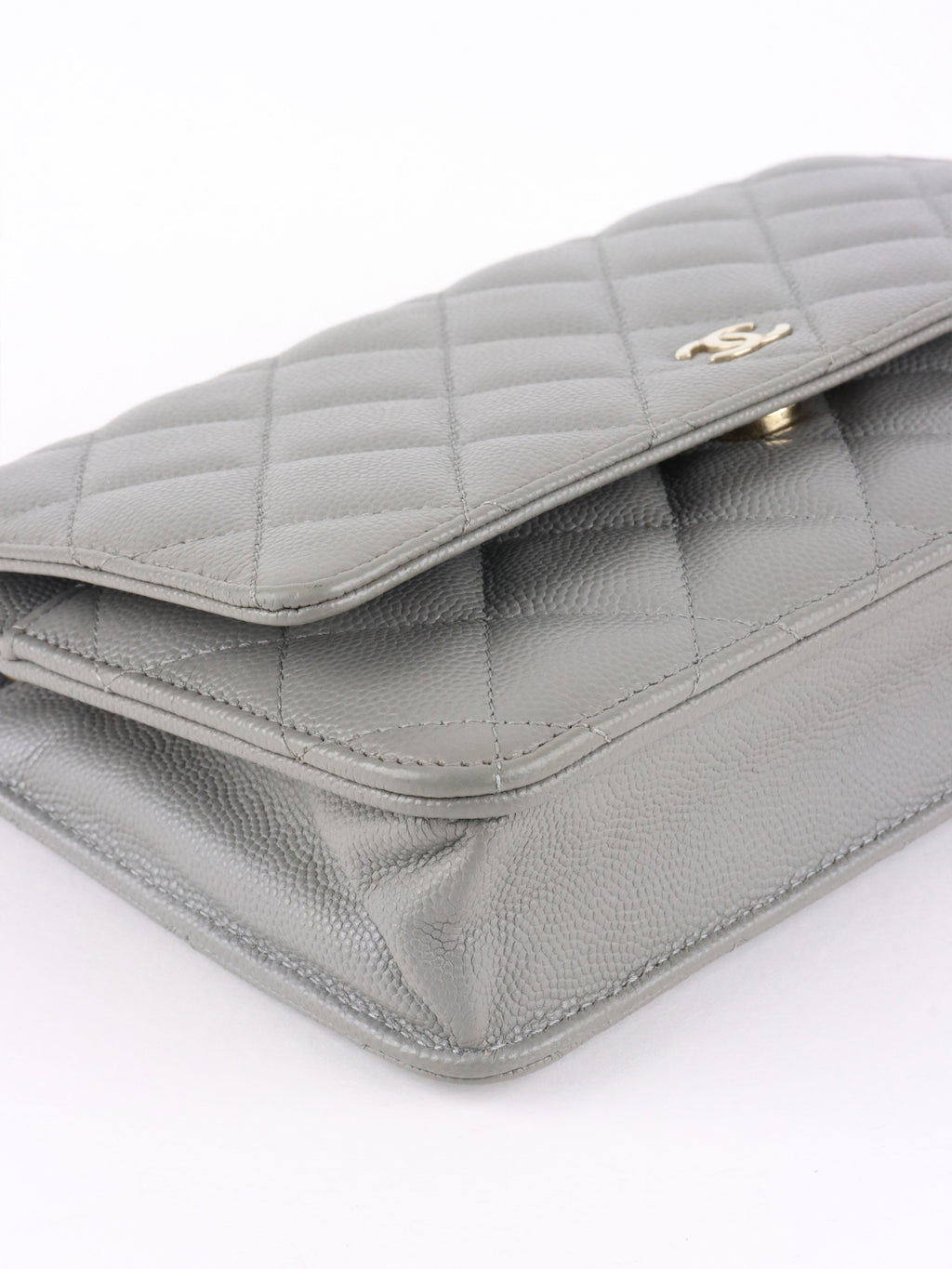 Chanel Grey Caviar Wallet on Chain LGHW