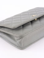 Chanel Grey Caviar Wallet on Chain LGHW