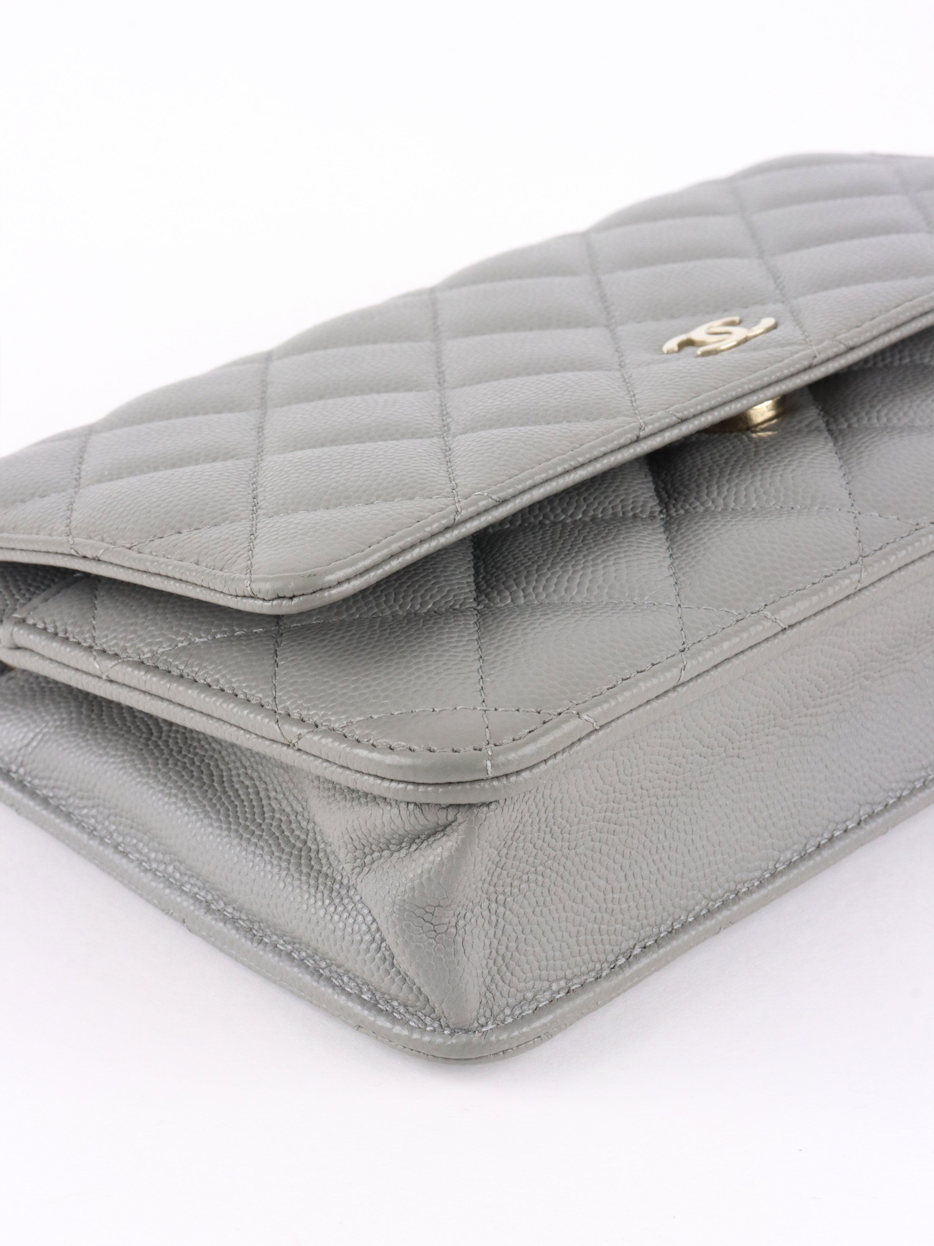 Chanel Grey Caviar Wallet on Chain LGHW