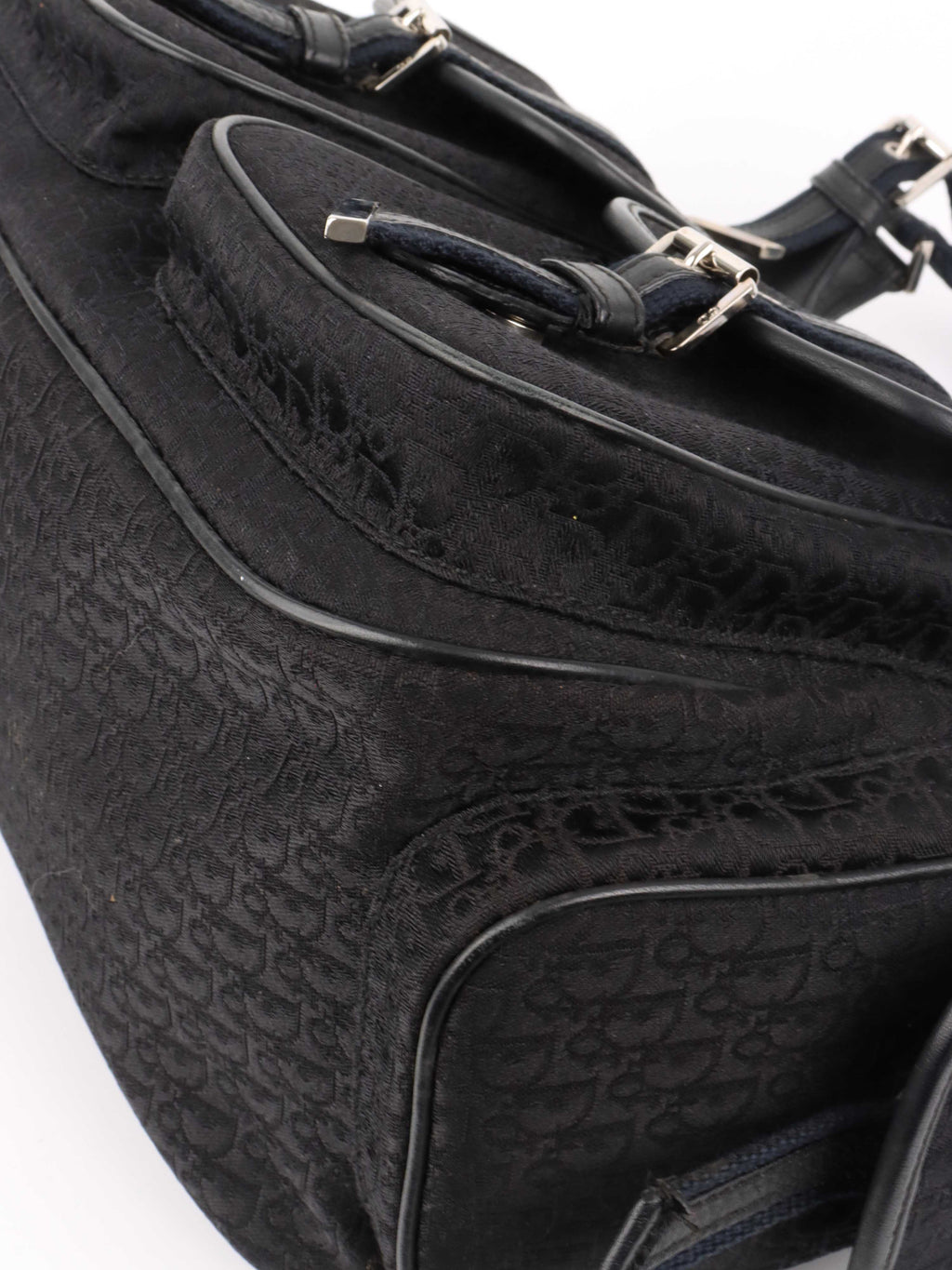Dior Black Vintage Canvas Pocket Bag.