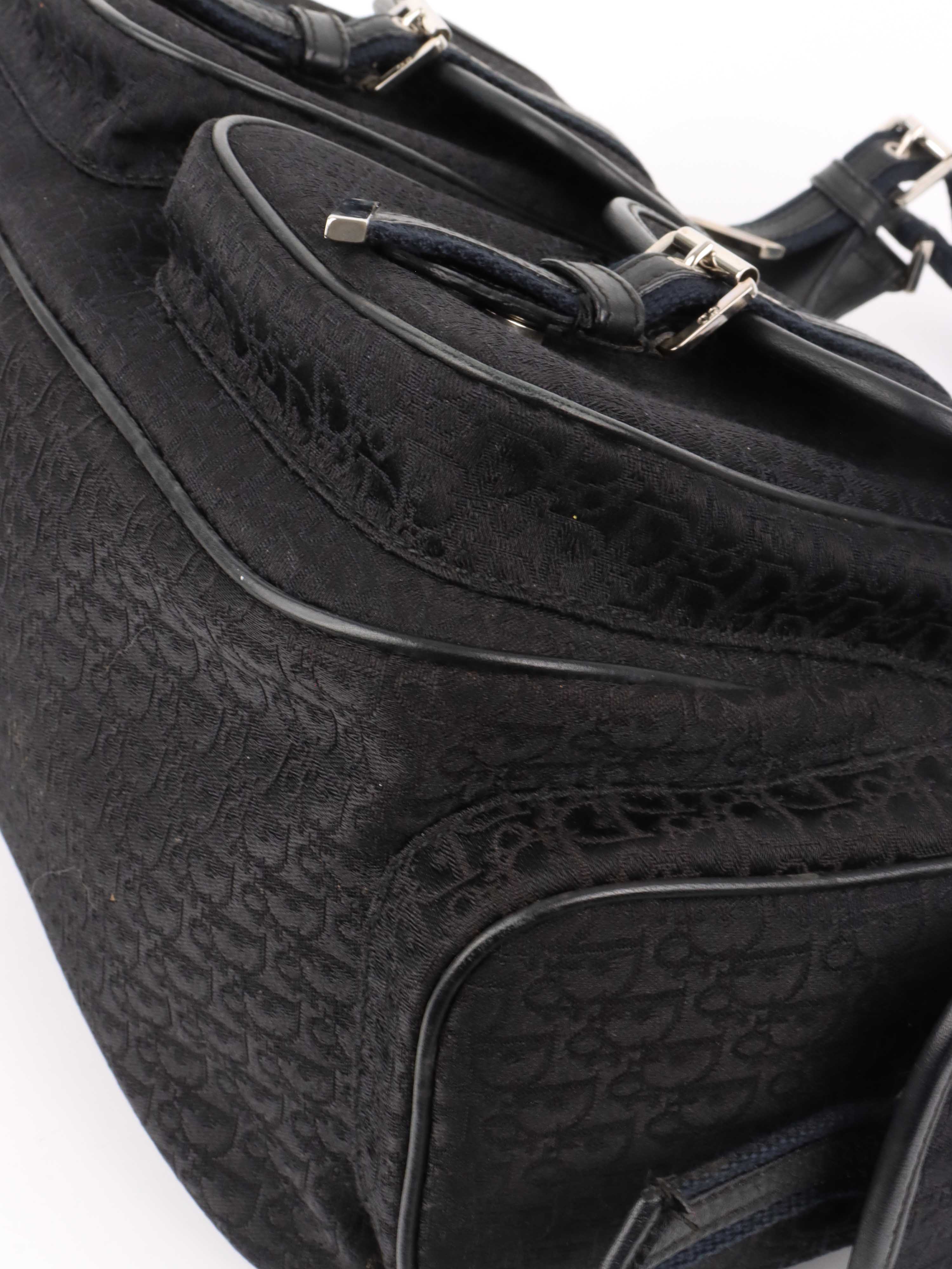 Dior Black Vintage Canvas Pocket Bag.